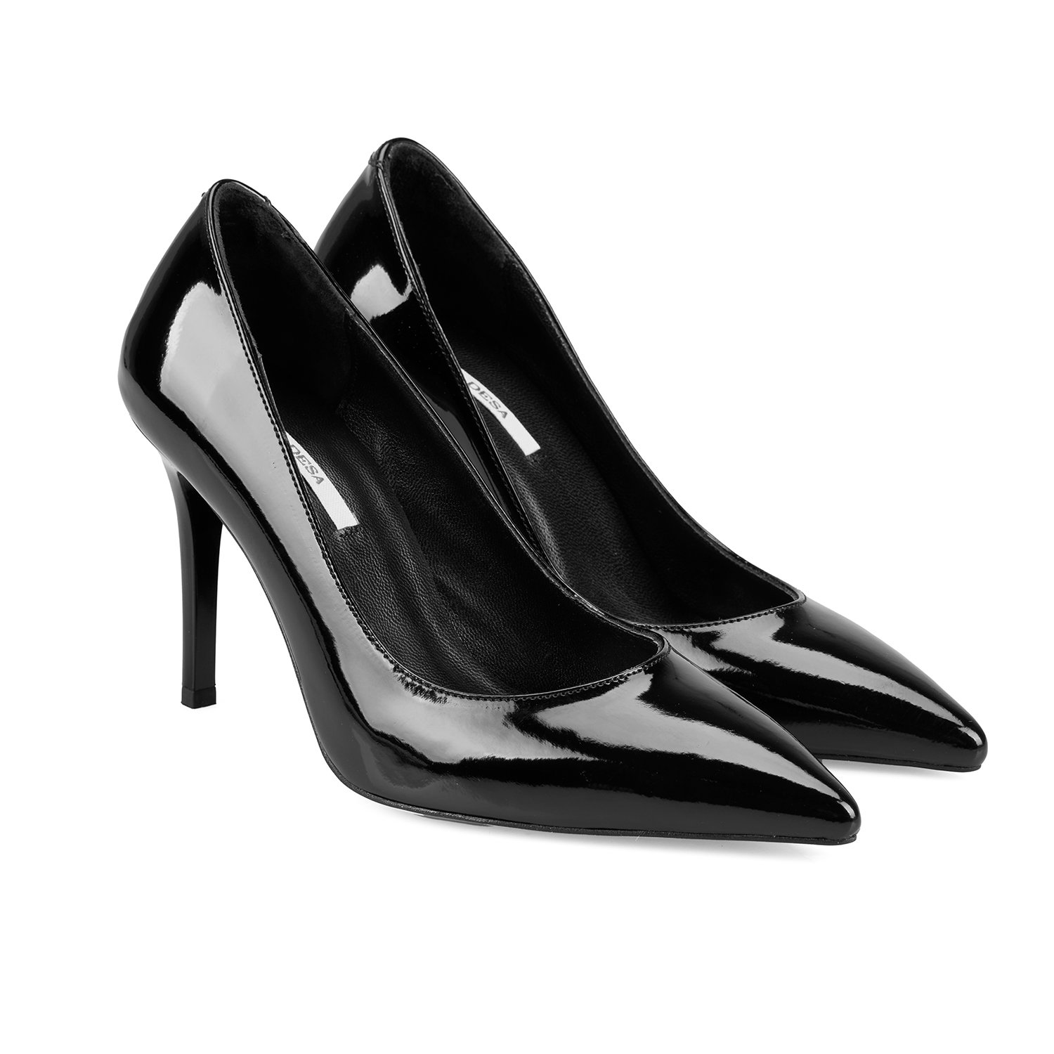 Kadın Siyah Topuklu Deri Stiletto