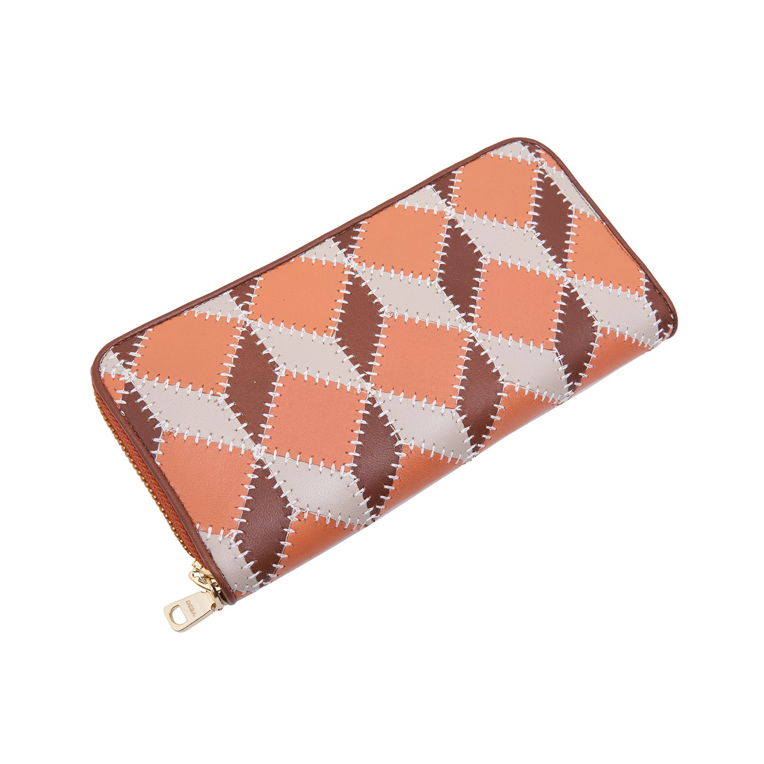 Turuncu Venny Patchwork Deri Cüzdan