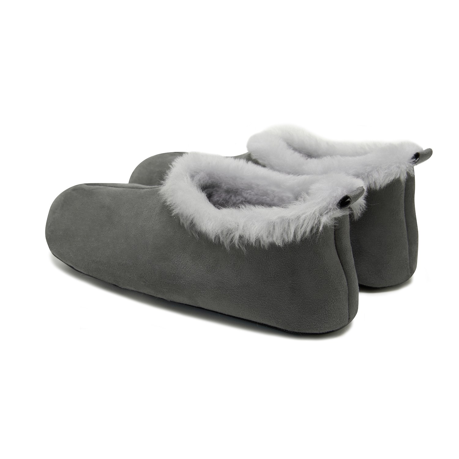 Kadın Gri Fluffy Yünlü Patik