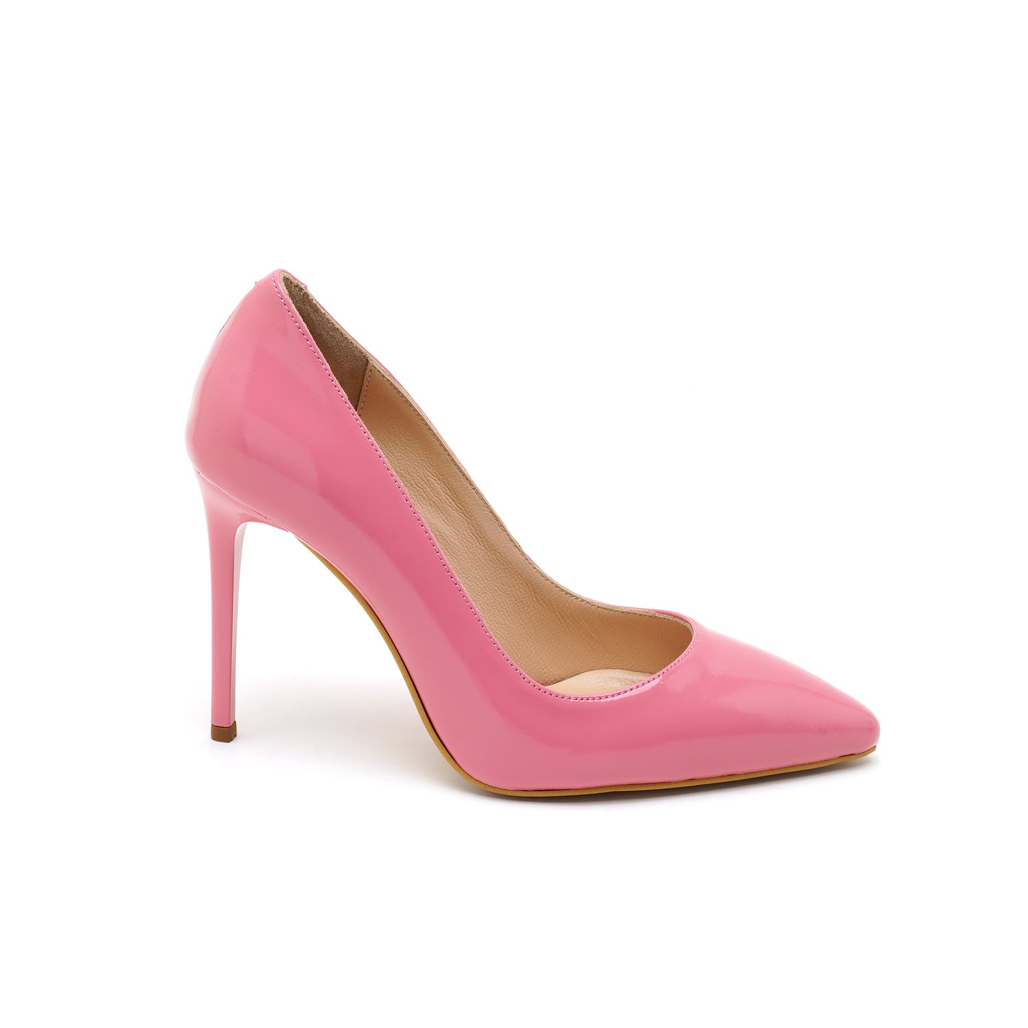 Kadın Pembe Rugan Deri Stiletto
