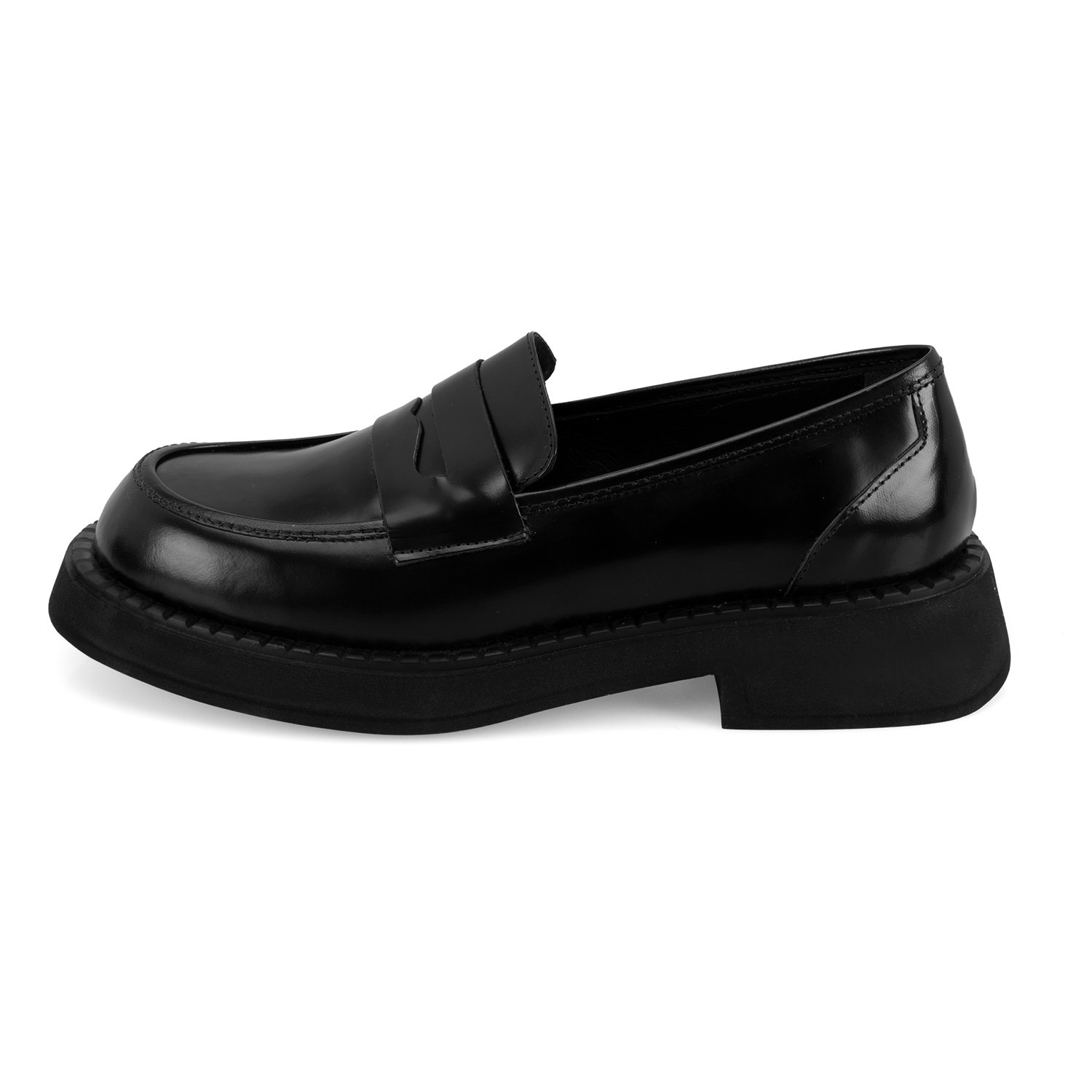 Kadın Siyah Deri Loafer