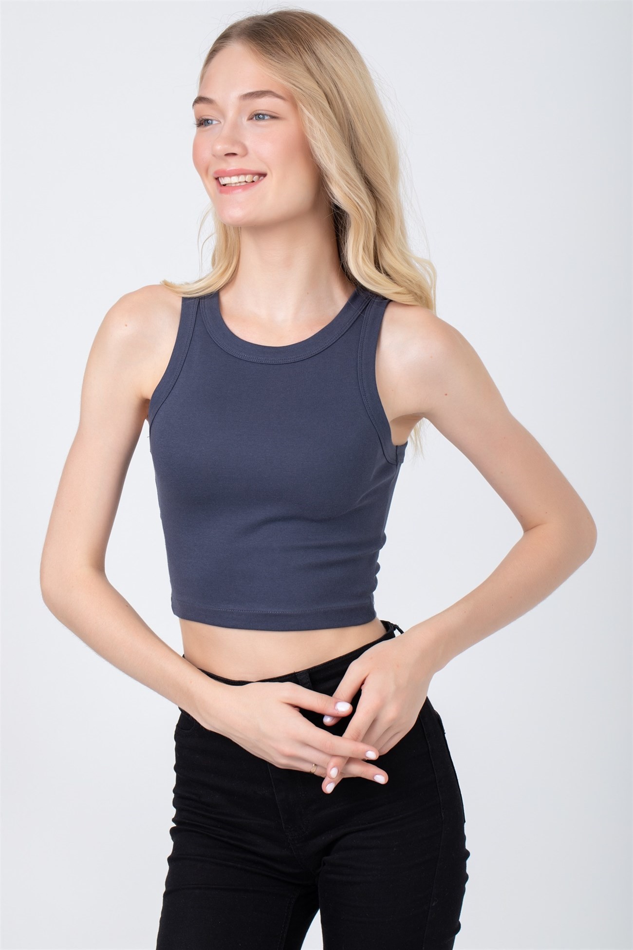 Baykar Kadın  Kaşkorse Crop Büstiyer Atlet 6105 Füme