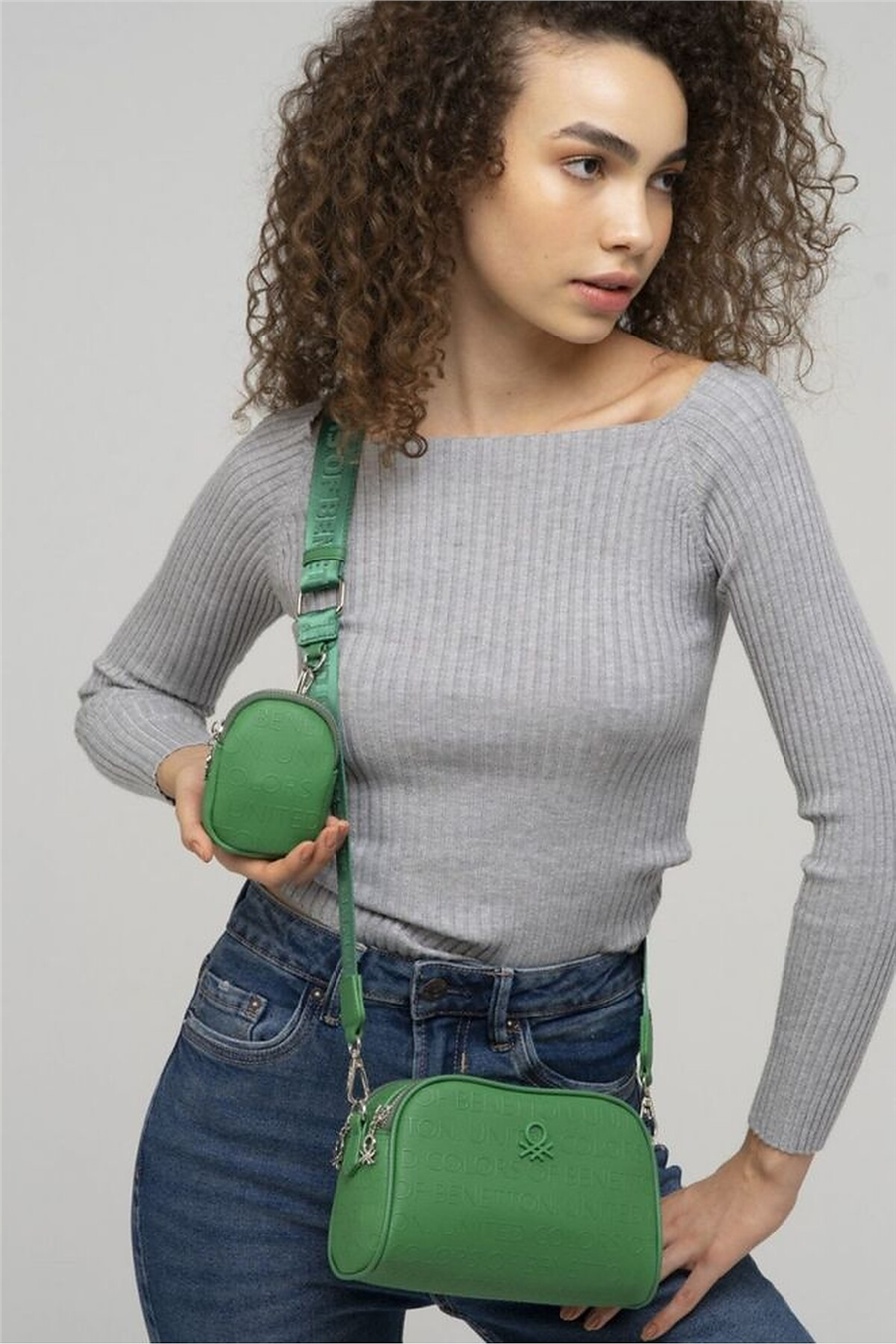 Benetton Gofraj Kadın Çapraz Askılı Çanta