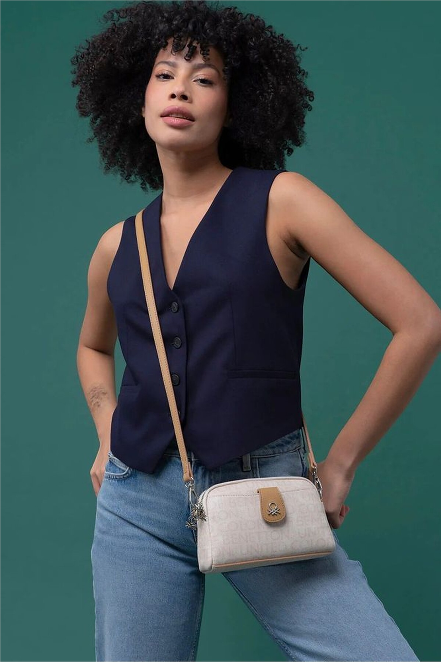 Benetton Monogram Kadın Çapraz Askılı Çanta