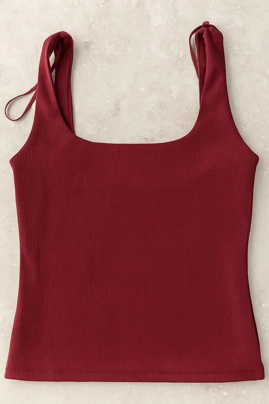 BORDO -KALIN ASKILI KARE YAKA FİTİLLİ CROP
