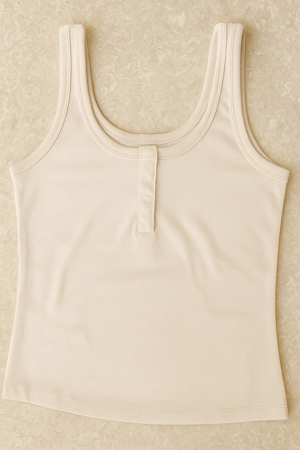 EKRU KARE YAKA İÇ DÜĞMELİ  BLUZ