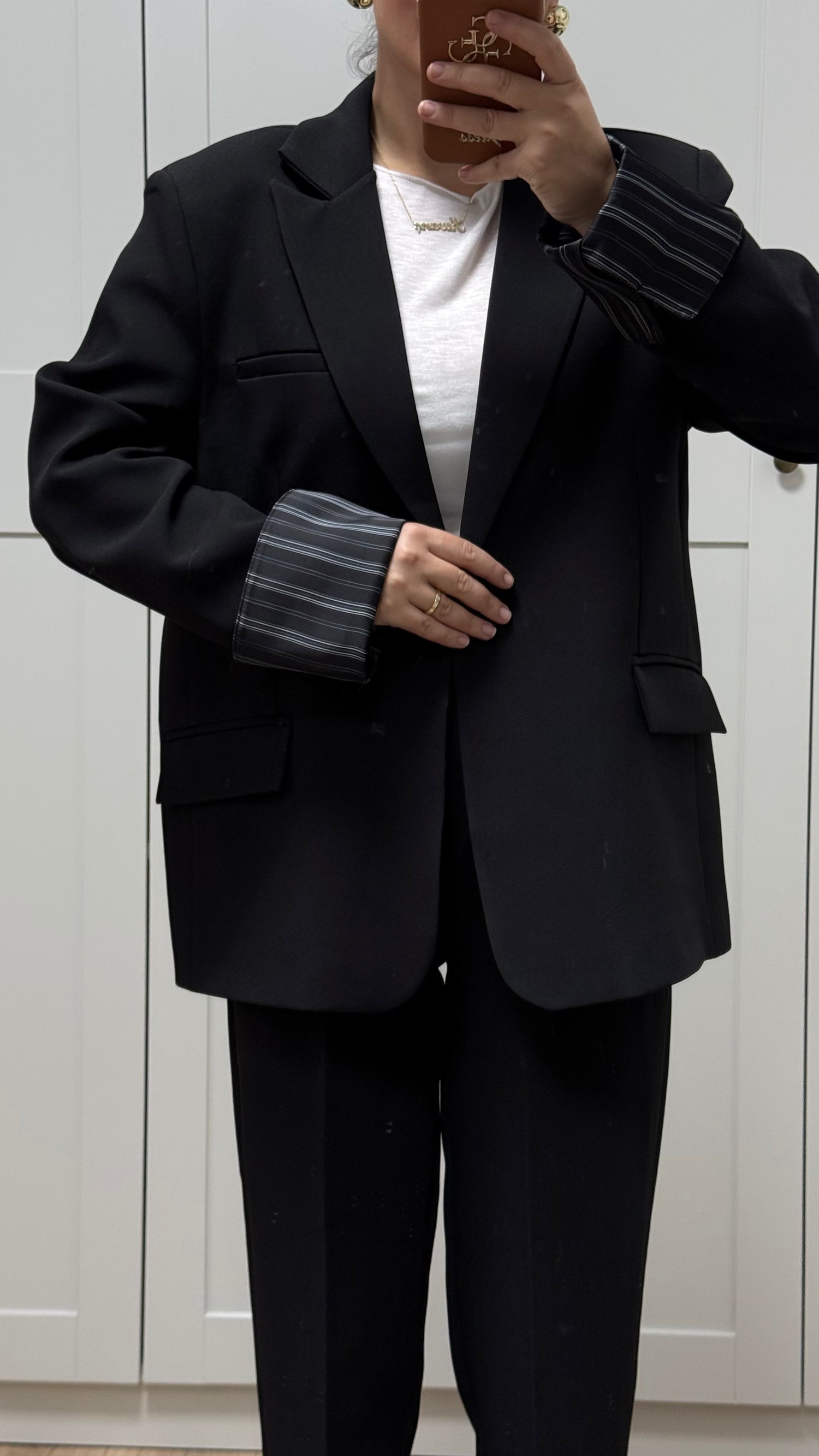 KOL DETAYLI BLAZER CEKET TAKIM - SİYAH