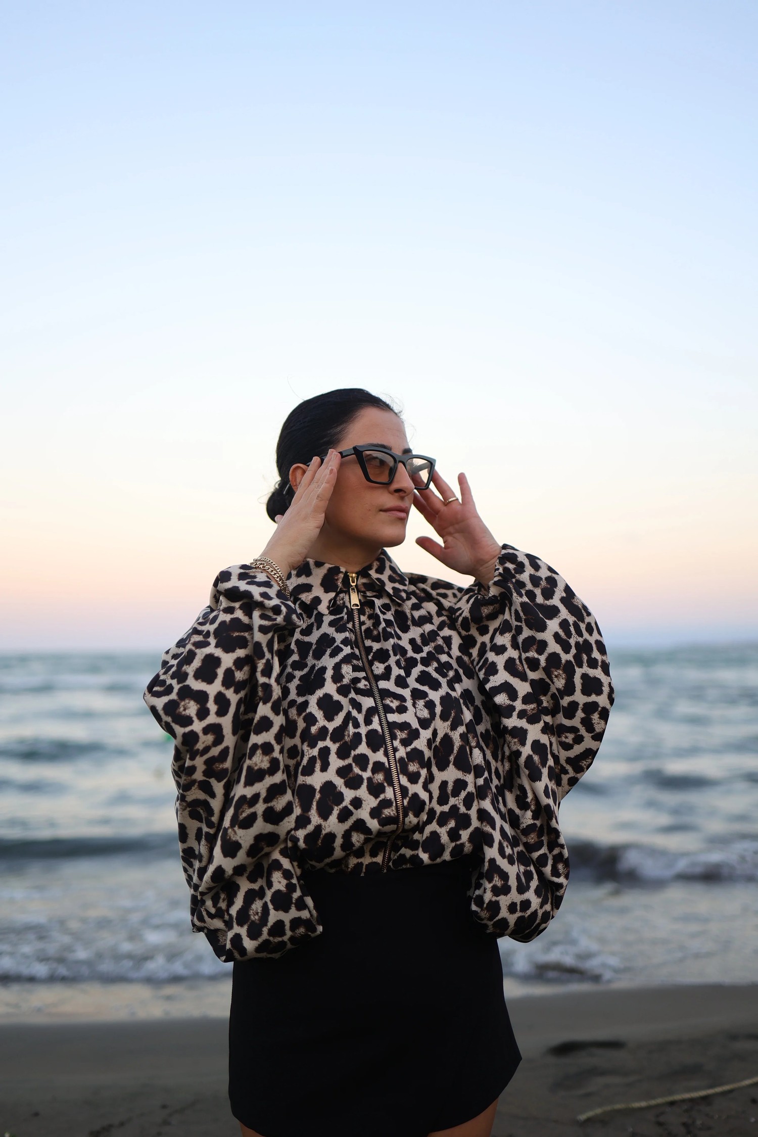 LEOPAR SATEN BOMBER CEKET