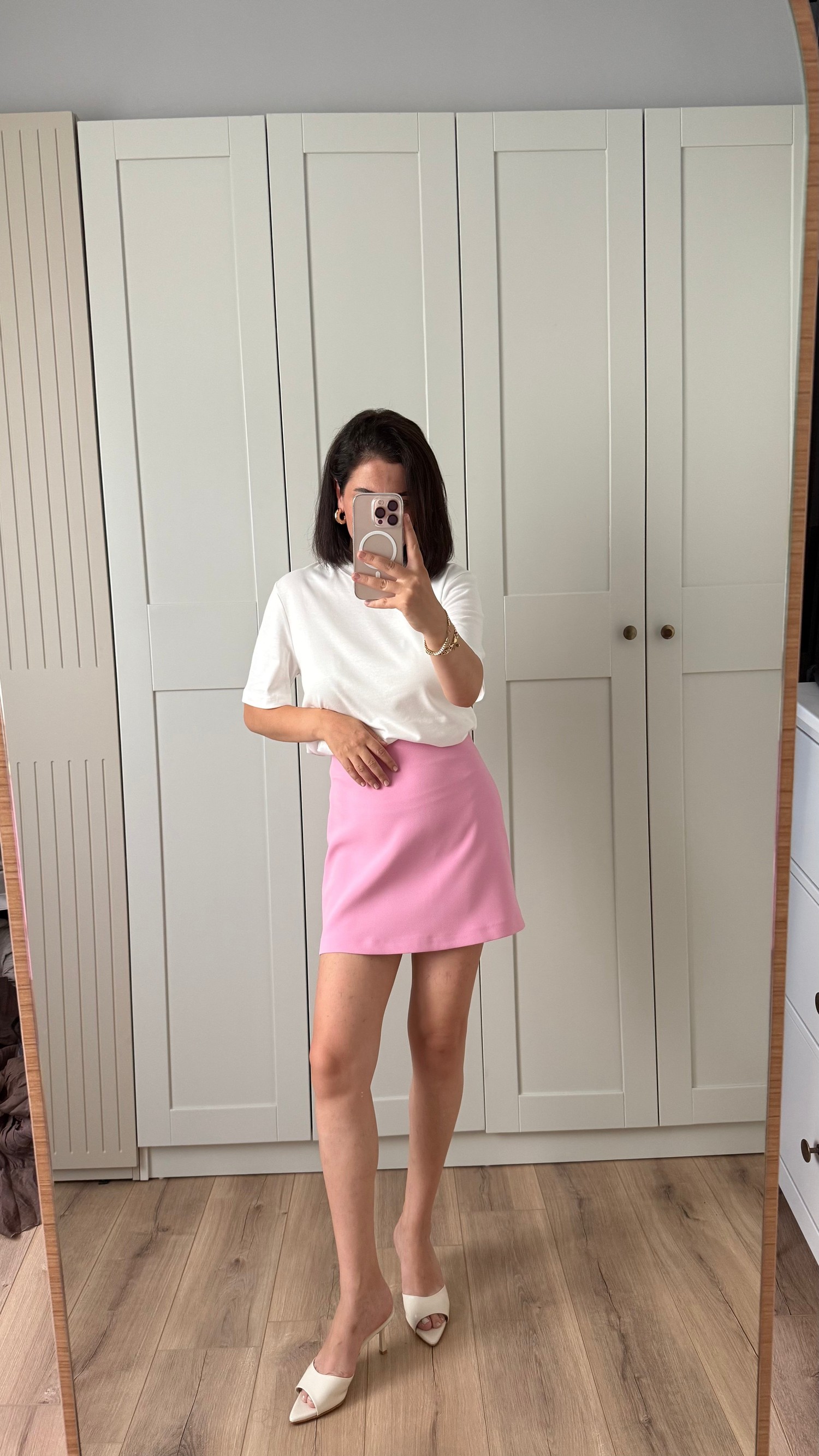 LERO DÜZ KESİM PEMBE MİNİ ETEK