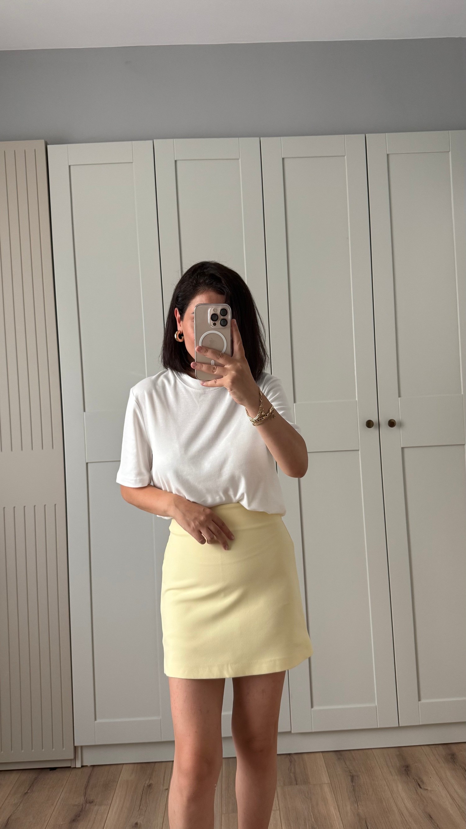 LERO DÜZ KESİM SARI MİNİ ETEK