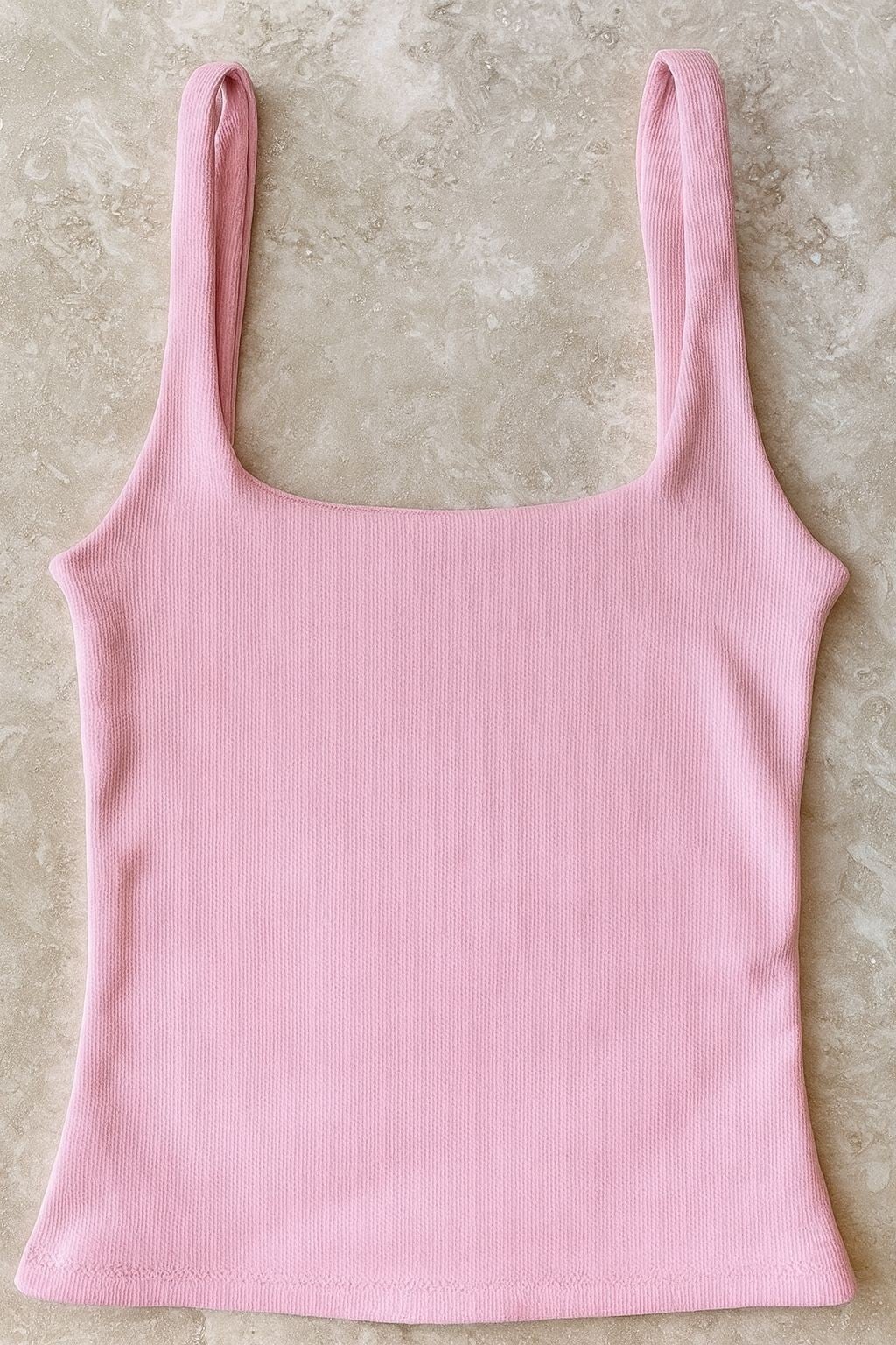 PEMBE-KALIN ASKILI KARE YAKA FİTİLLİ CROP