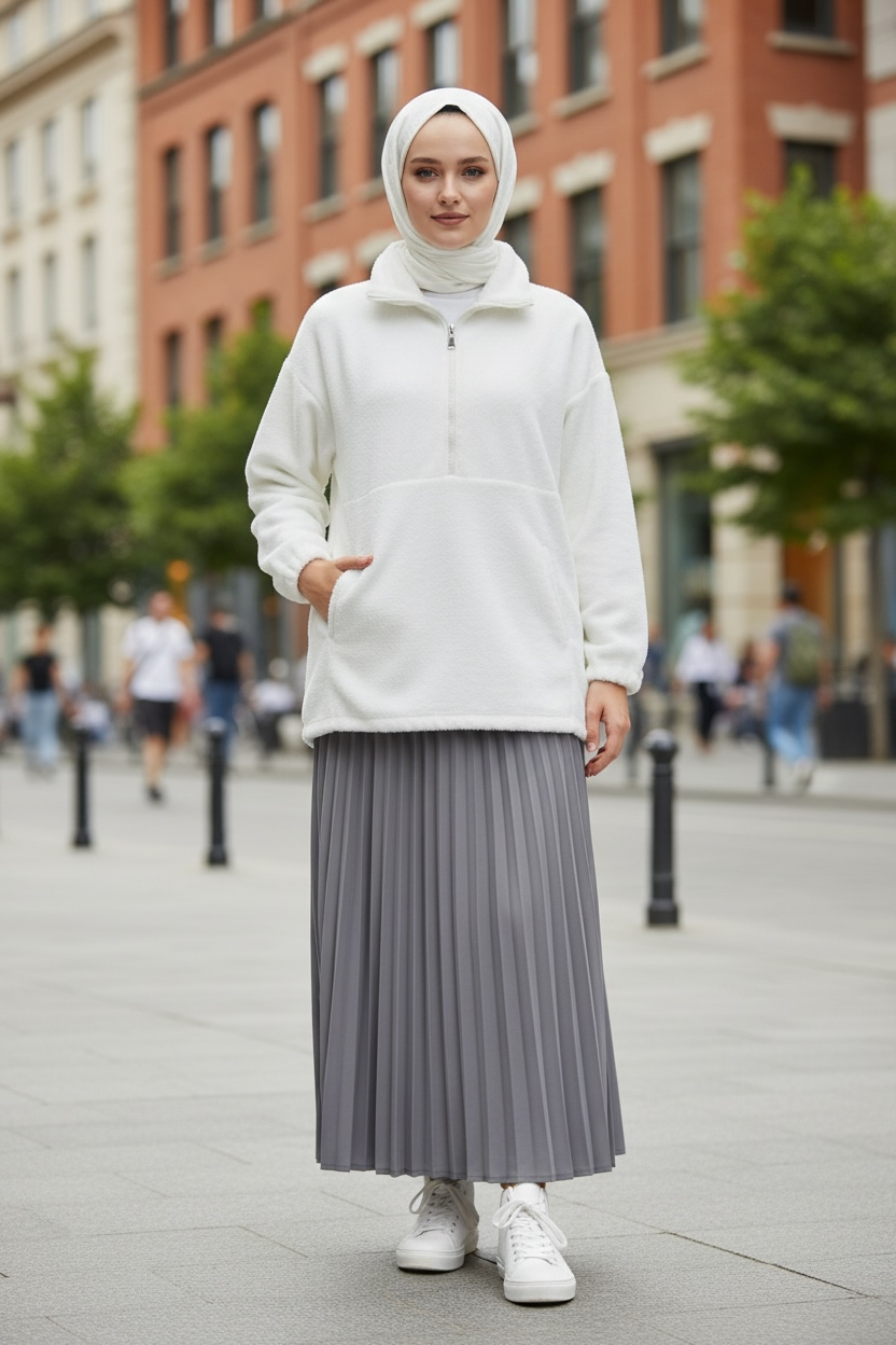 FERMUARLI BİYELİ PELUŞ SWEAT