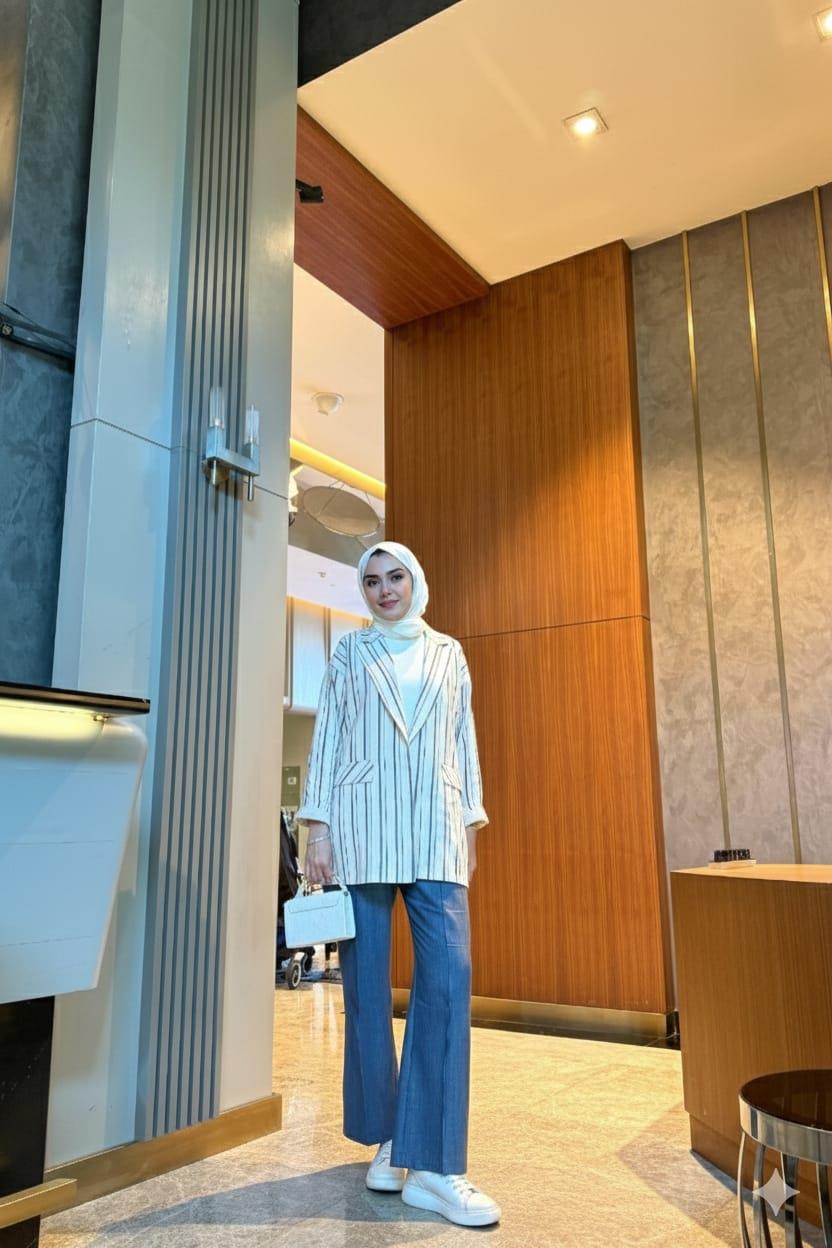 NERVÜR DETAYLI CEPLİ TENCEL PANTOLON