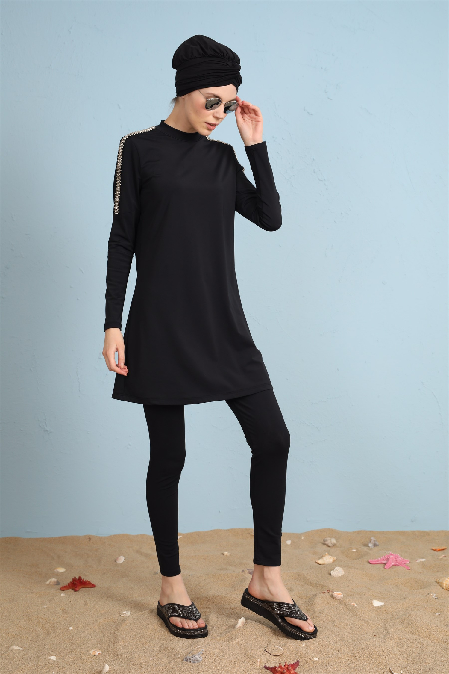 OMUZ TAŞLI TESETTÜR MAYO