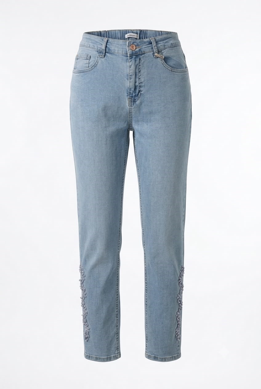 PAÇASI NAKIŞ DETAYLI MOM JEAN