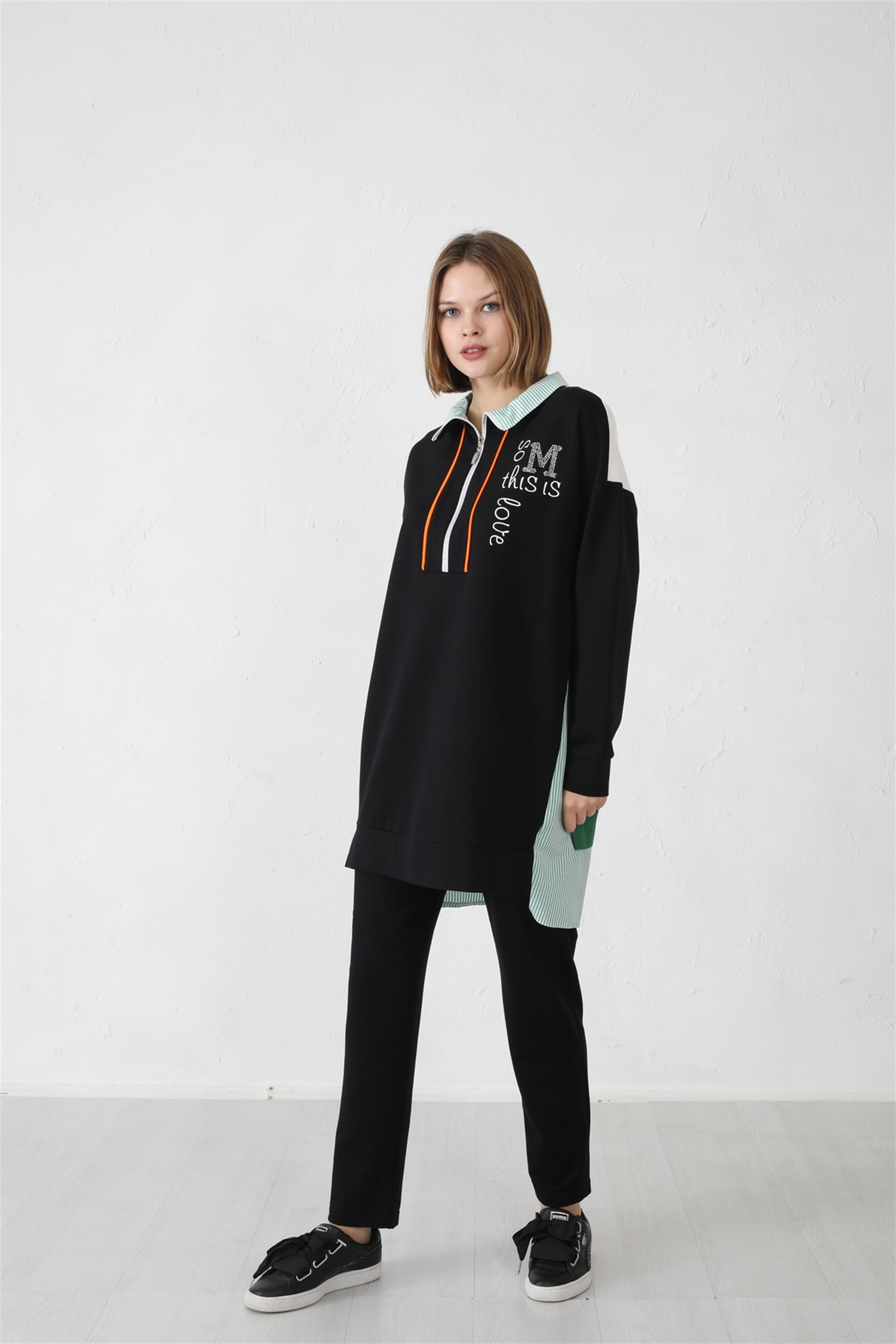 YARIM FERMUARLI SWEATSHİRT