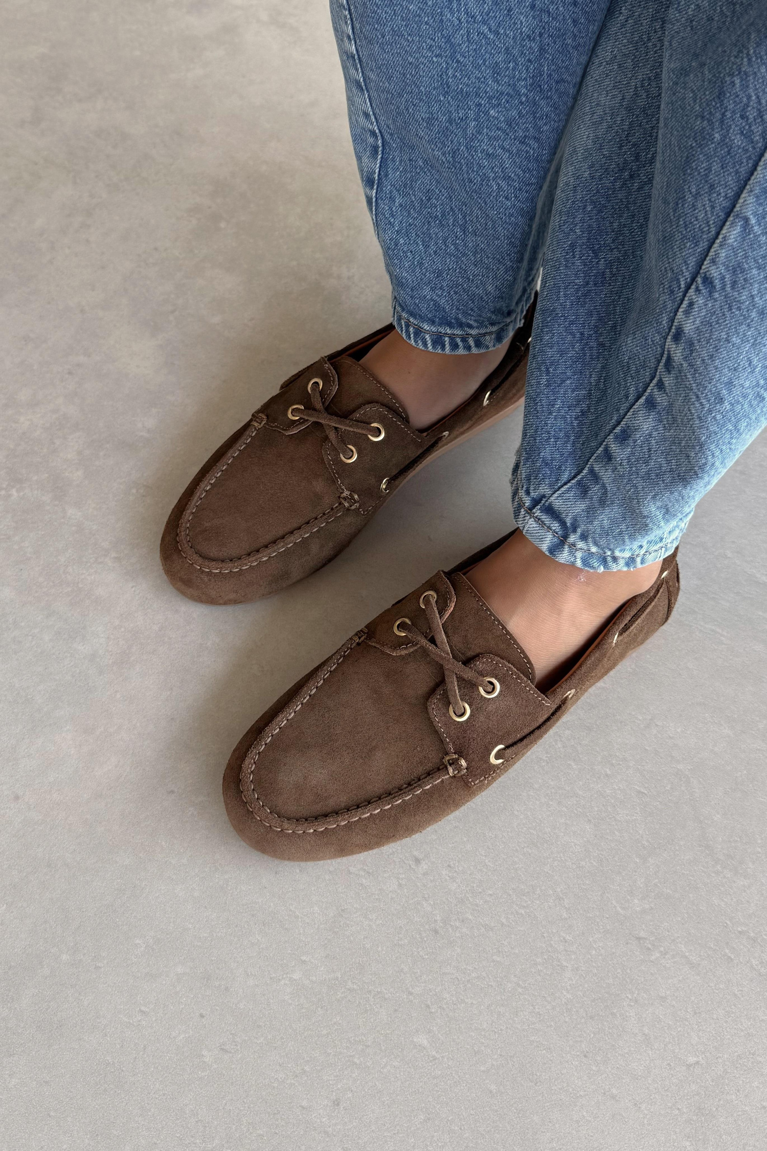 Alberta Camel Hakiki Süet Loafer