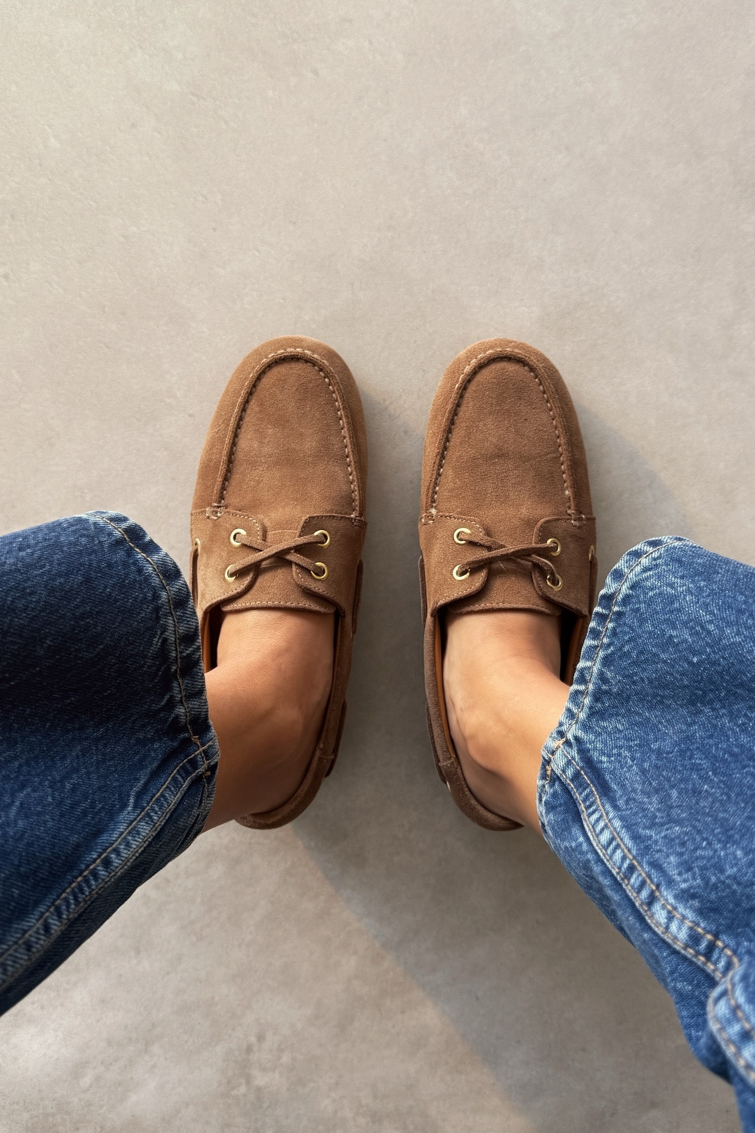 Alberta Camel Hakiki Süet Loafer