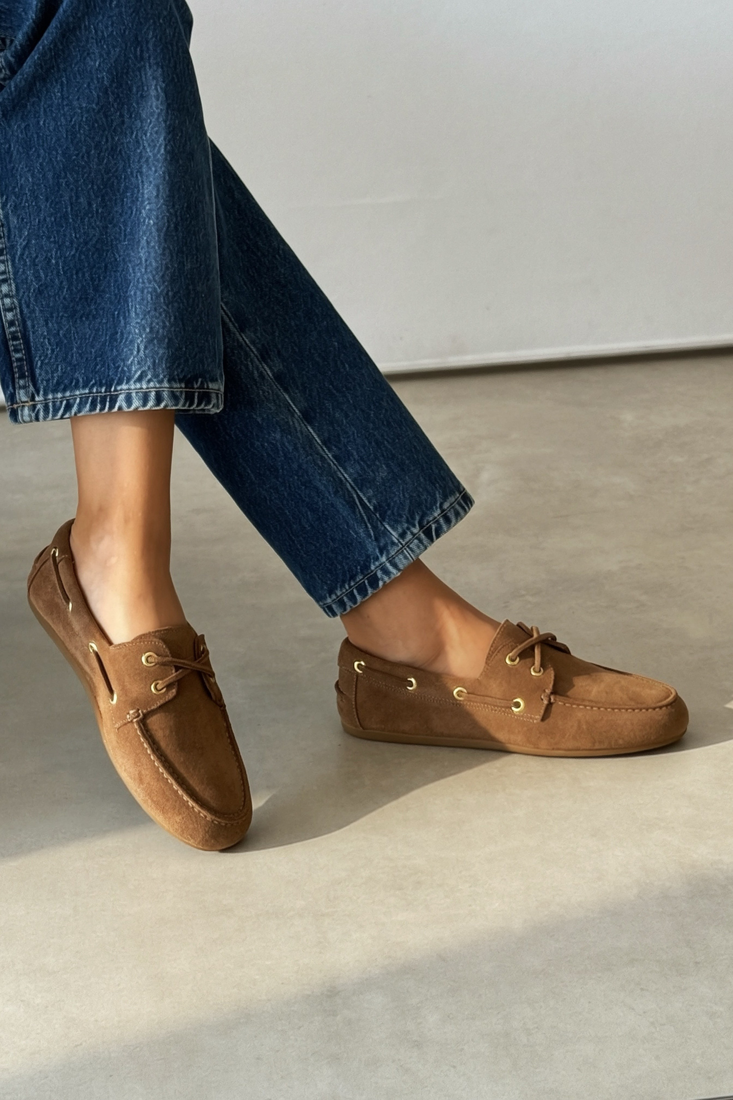 Alberta Camel Hakiki Süet Loafer