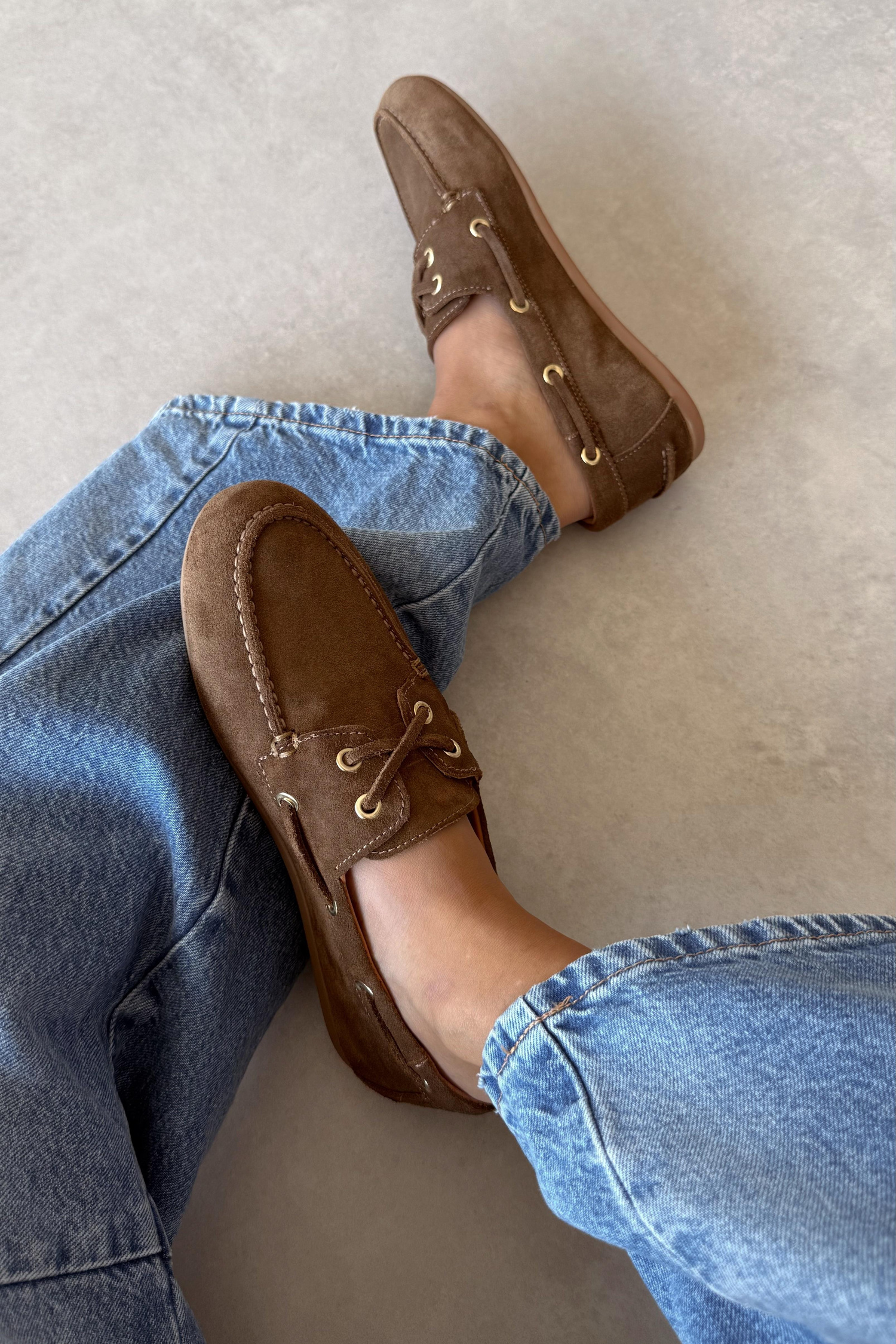 Alberta Camel Hakiki Süet Loafer