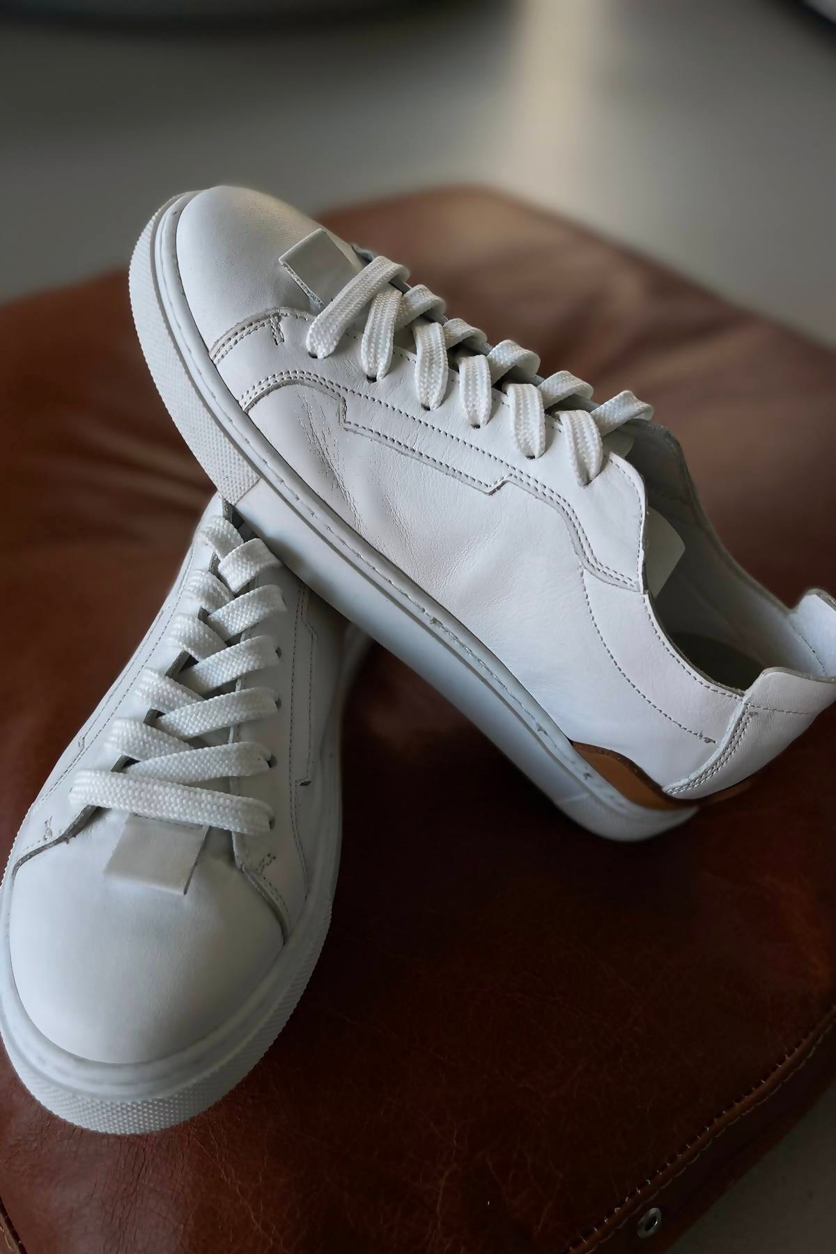 Avax Beyaz Hakiki Deri Sneaker