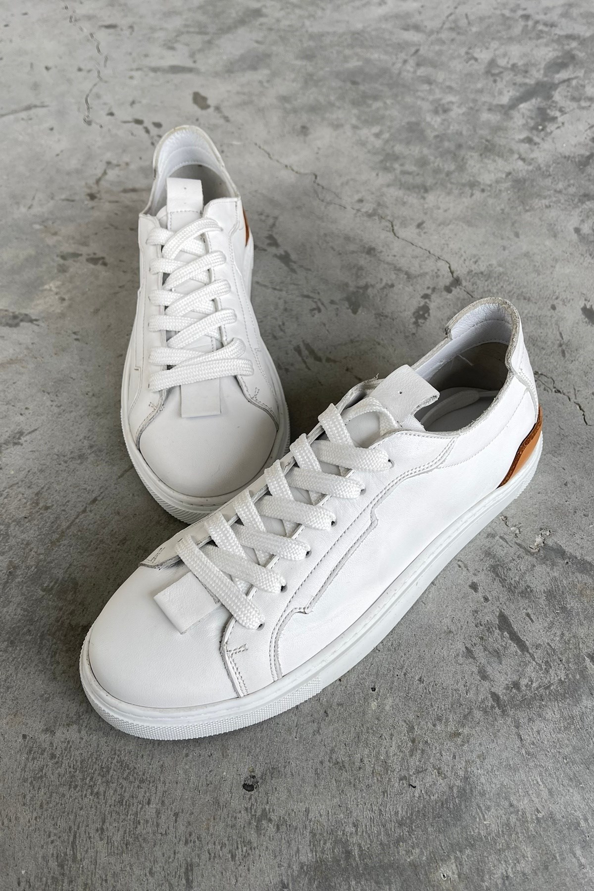 Avax Beyaz Hakiki Deri Sneaker