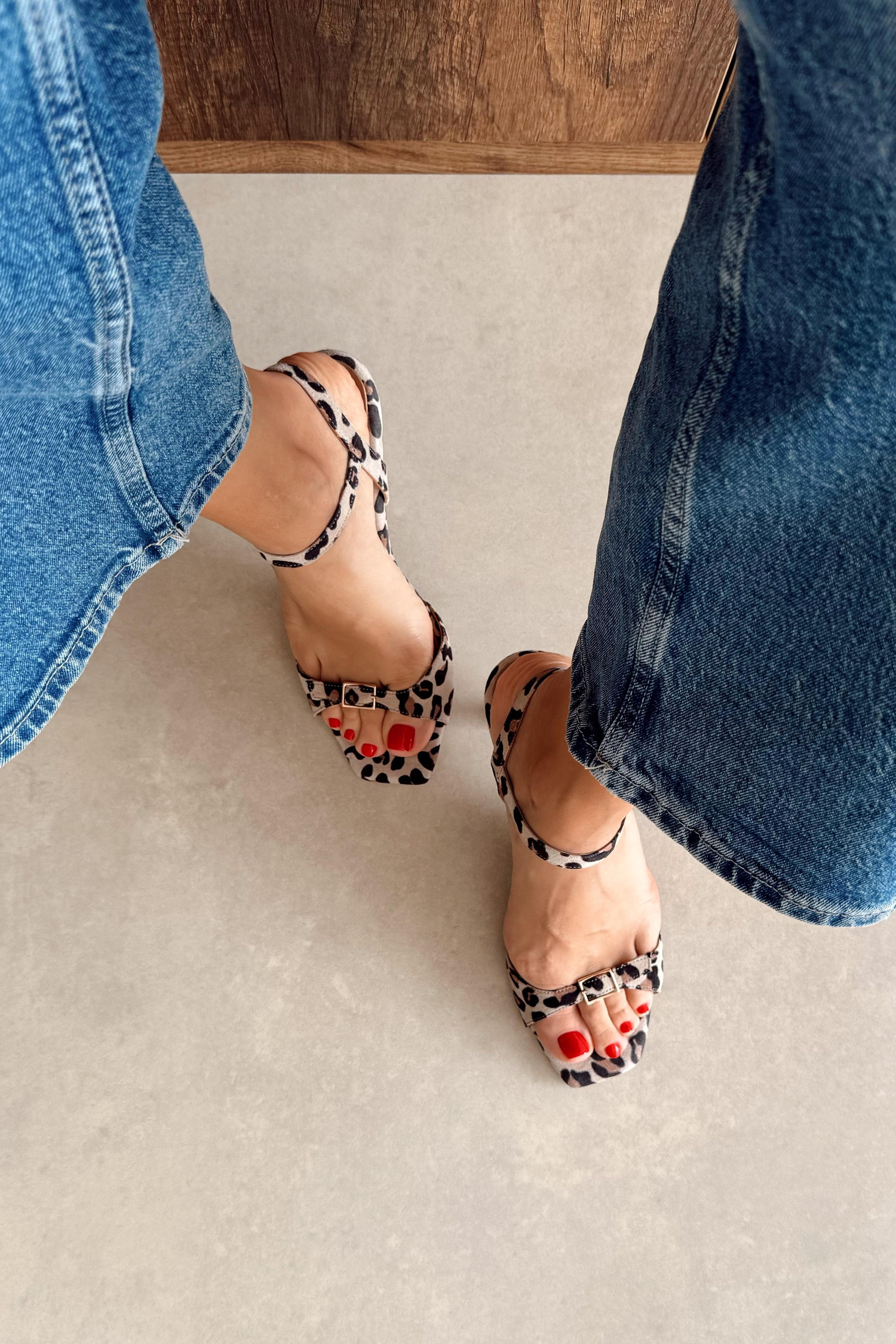 Blush Leopar Hakiki Deri Topuklu Ayakkabı
