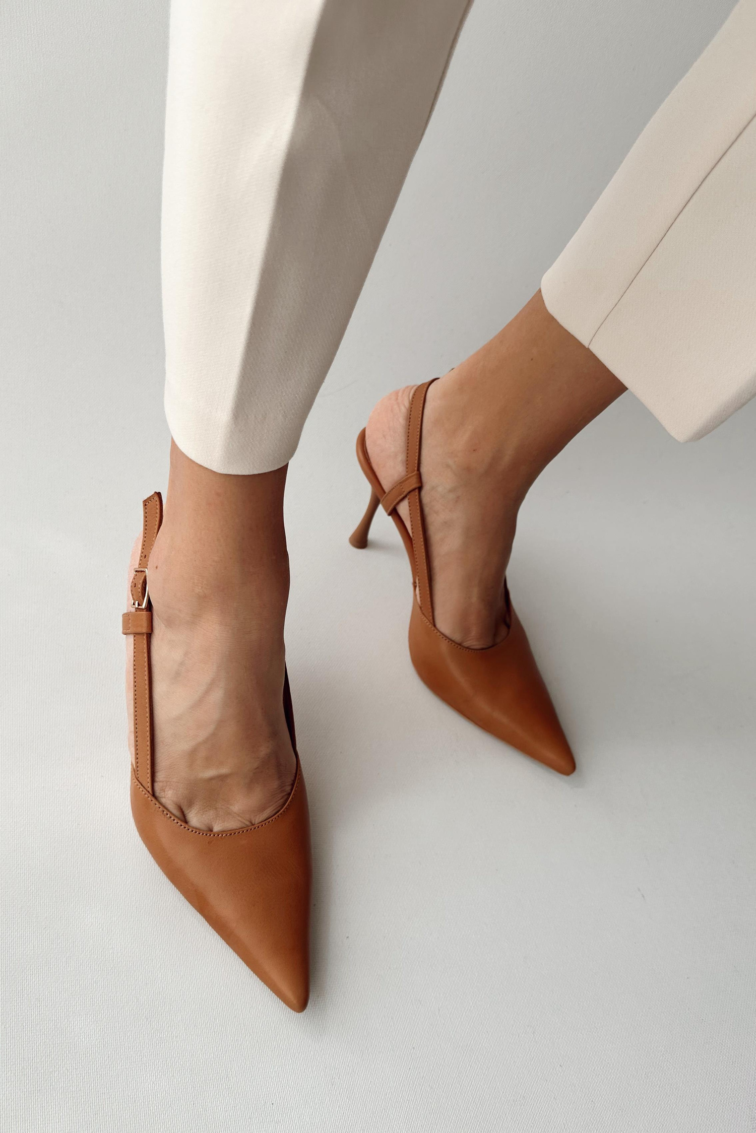 Camellia Taba Hakiki Deri Stiletto