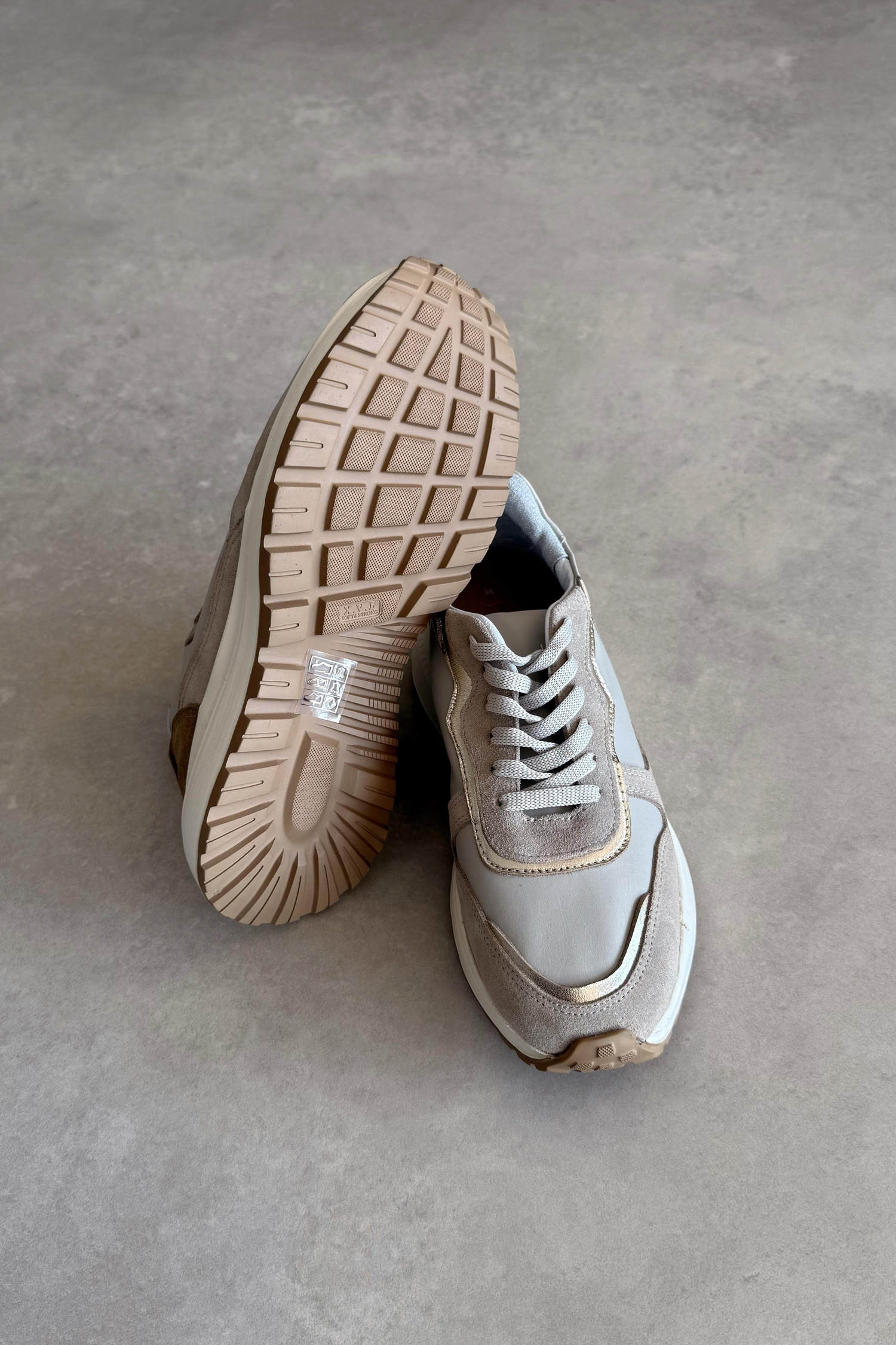 Chello Bej Hakiki Deri Sneaker