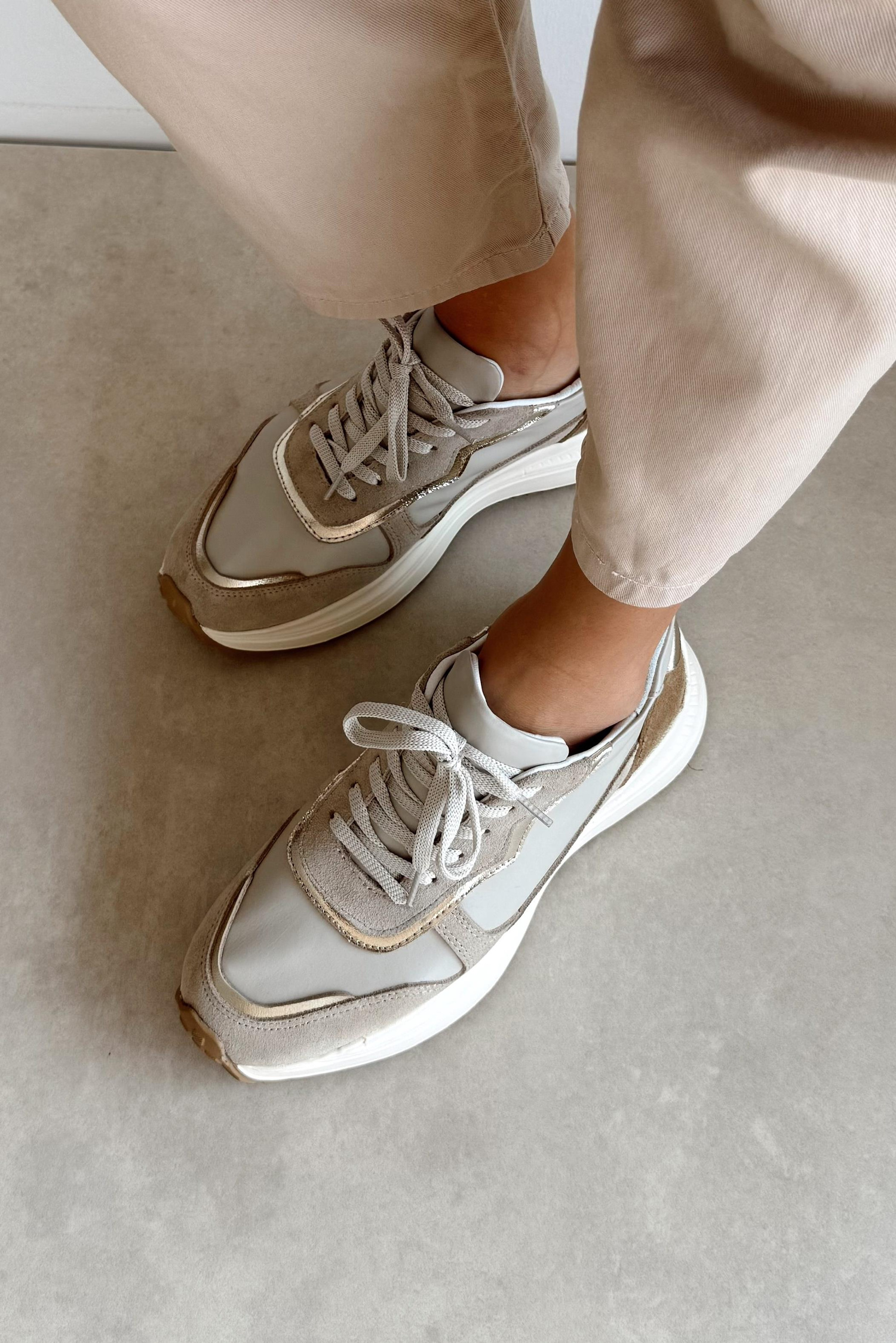 Chello Bej Hakiki Deri Sneaker