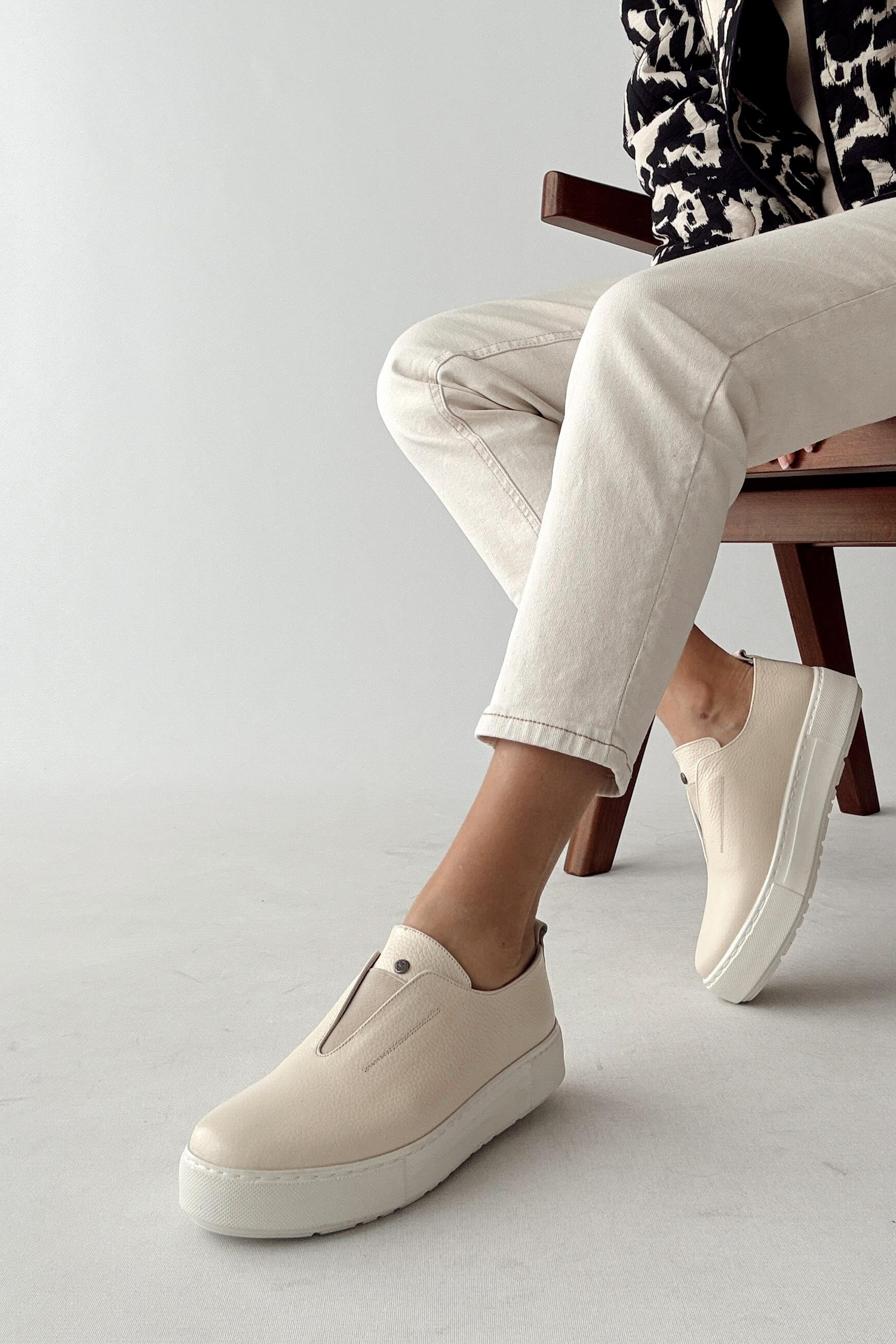 Jacks Bej Hakiki Deri Sneaker