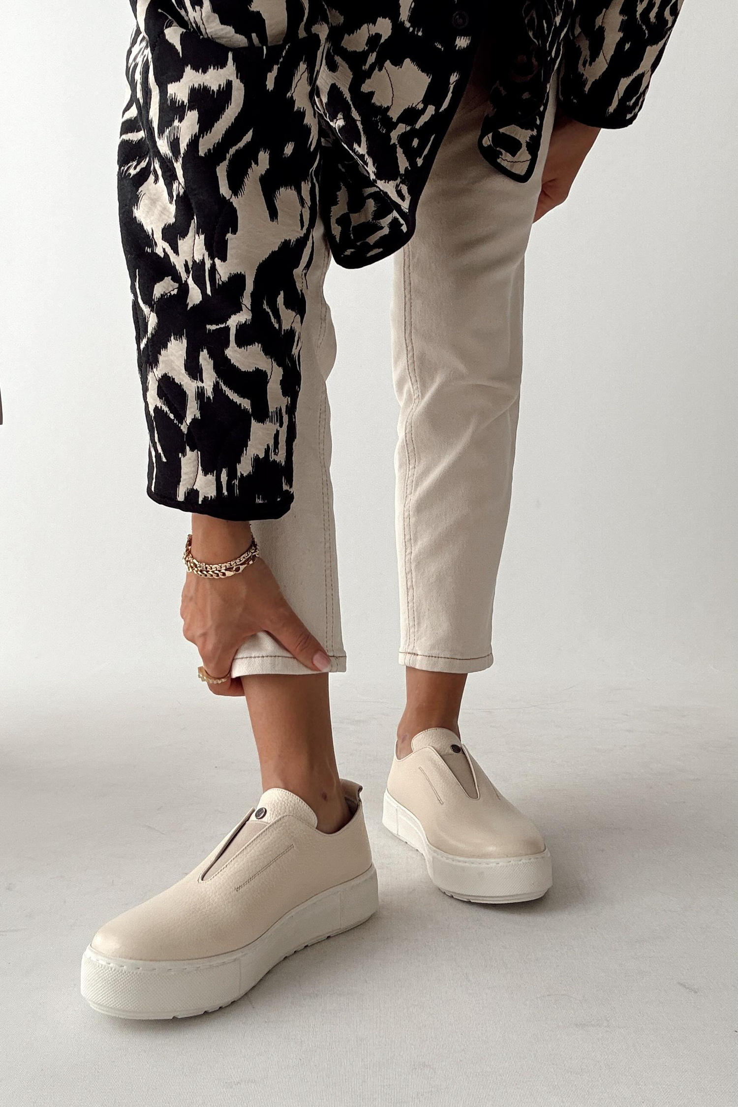 Jacks Bej Hakiki Deri Sneaker