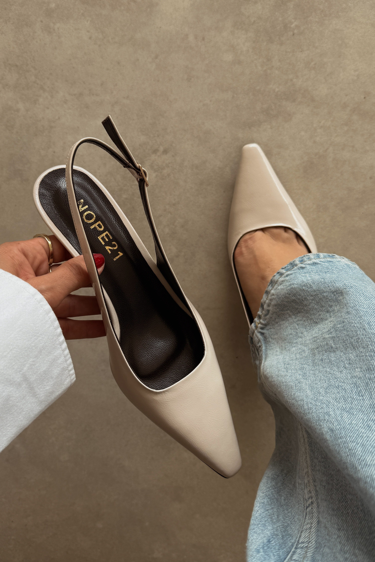 Jüliet Bej Hakiki Deri Stiletto