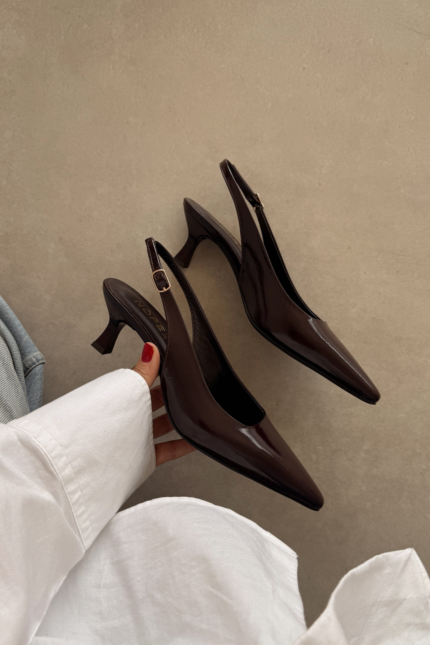 Jüliet Kahverengi Hakiki Deri Stiletto