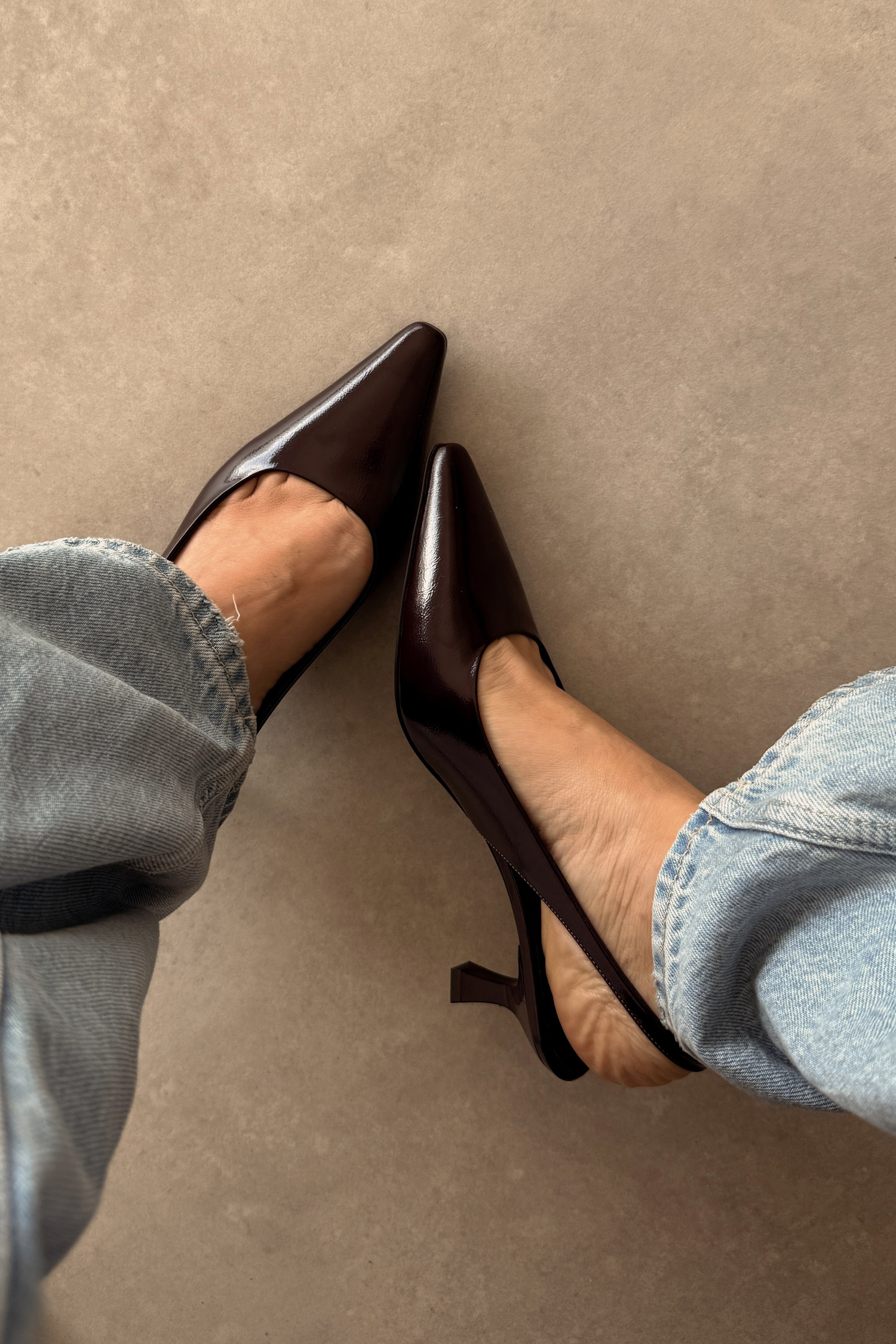Jüliet Kahverengi Hakiki Deri Stiletto