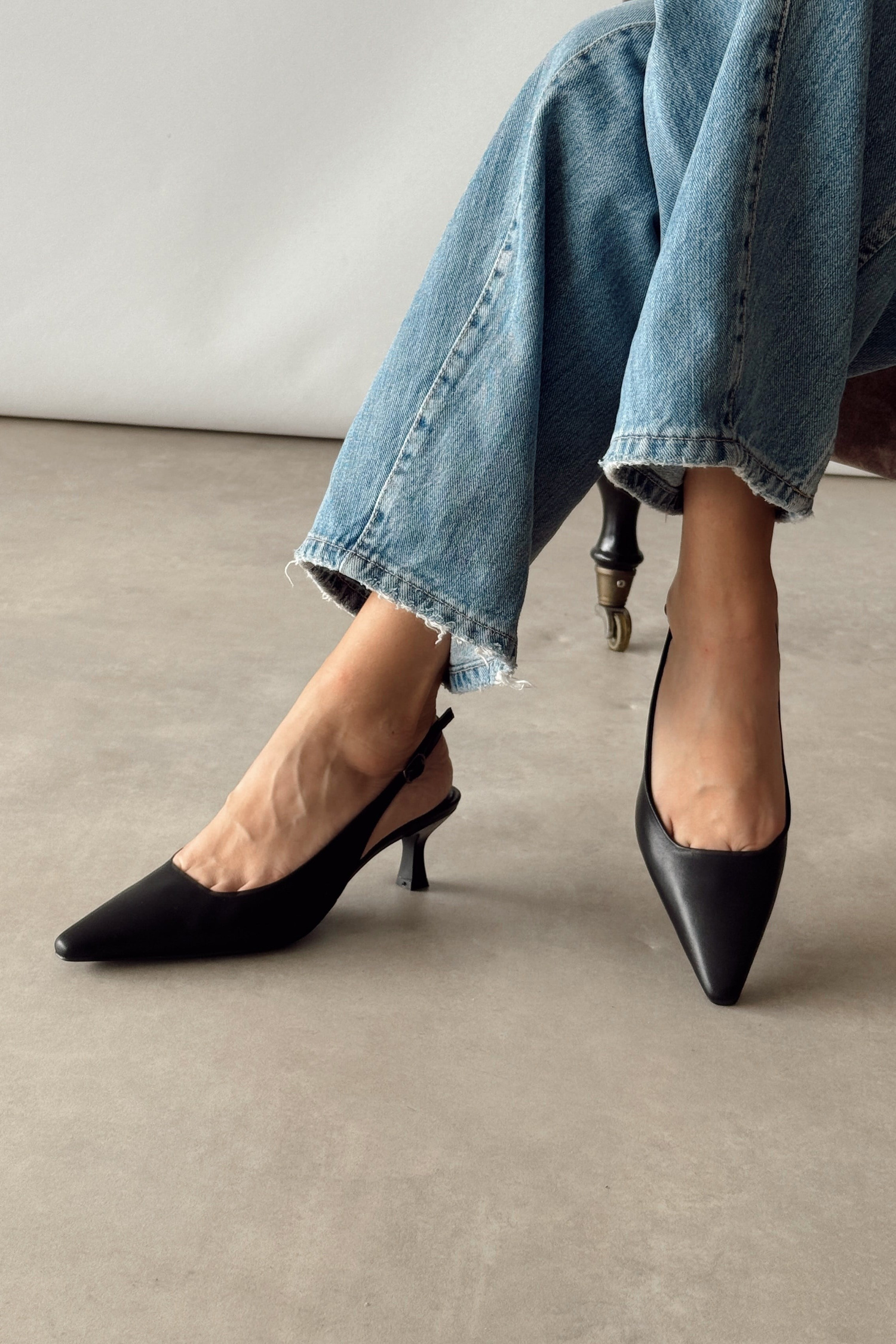 Jüliet Siyah Hakiki Deri Stiletto