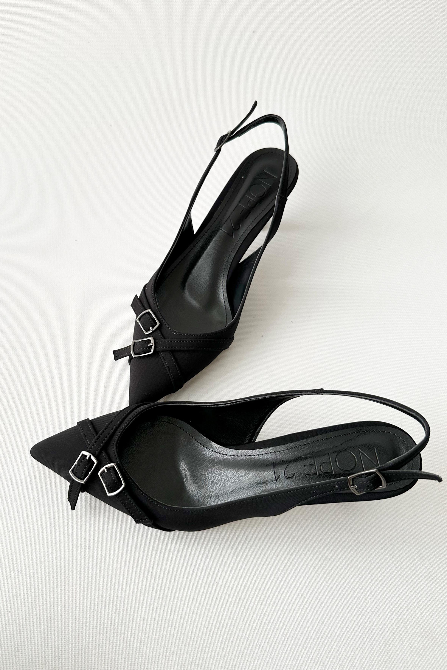 Lady Siyah Mat Saten Stiletto