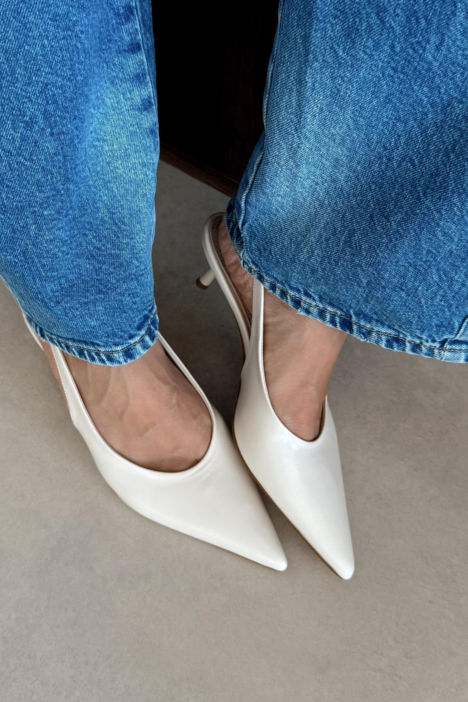 Monica Kırık Beyaz Stiletto 