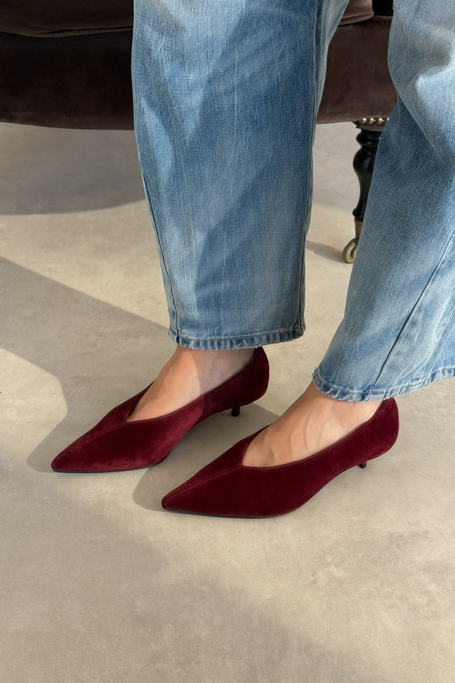 Nella Bordo Hakiki Deri Süet Stiletto