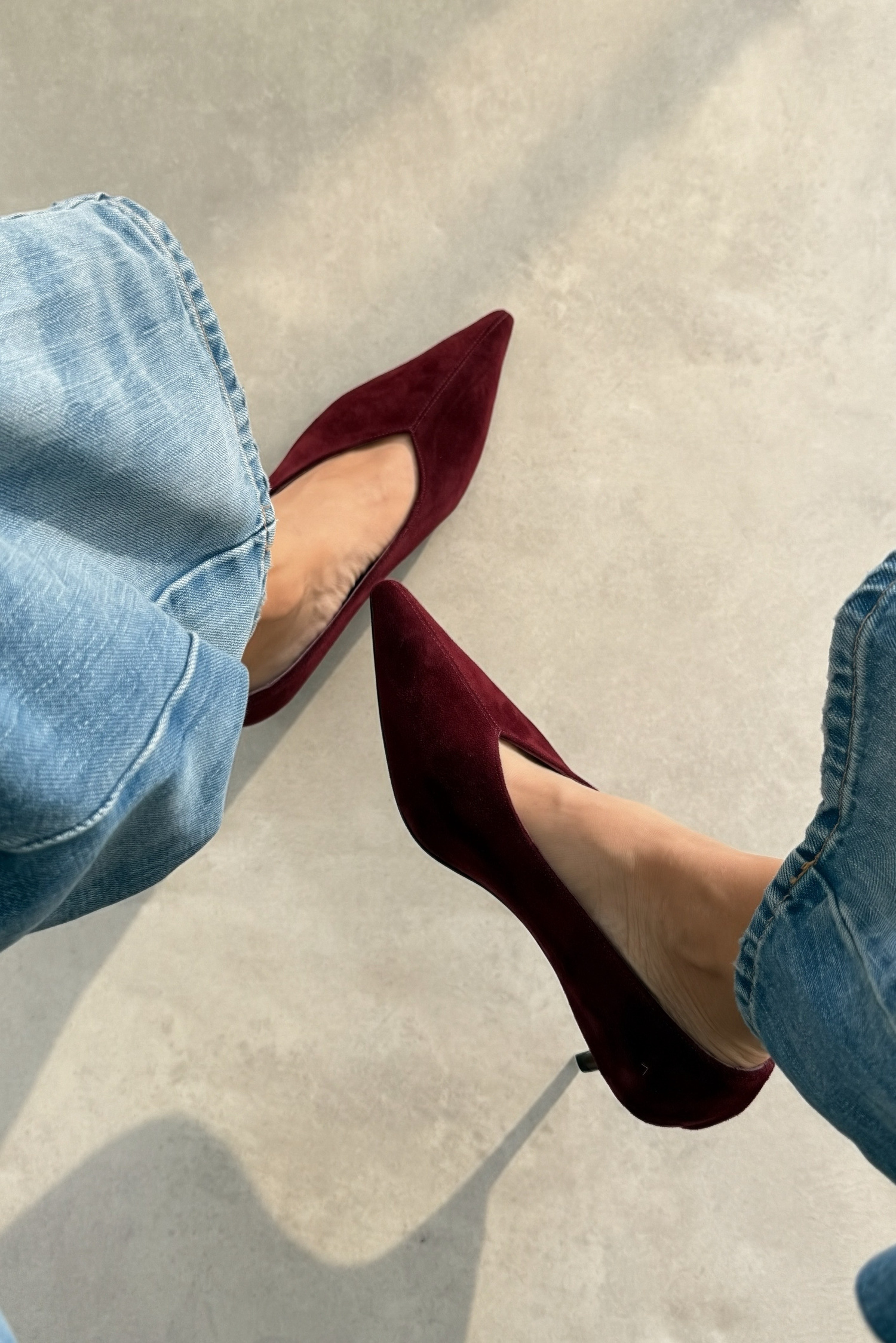 Nella Bordo Hakiki Deri Süet Stiletto
