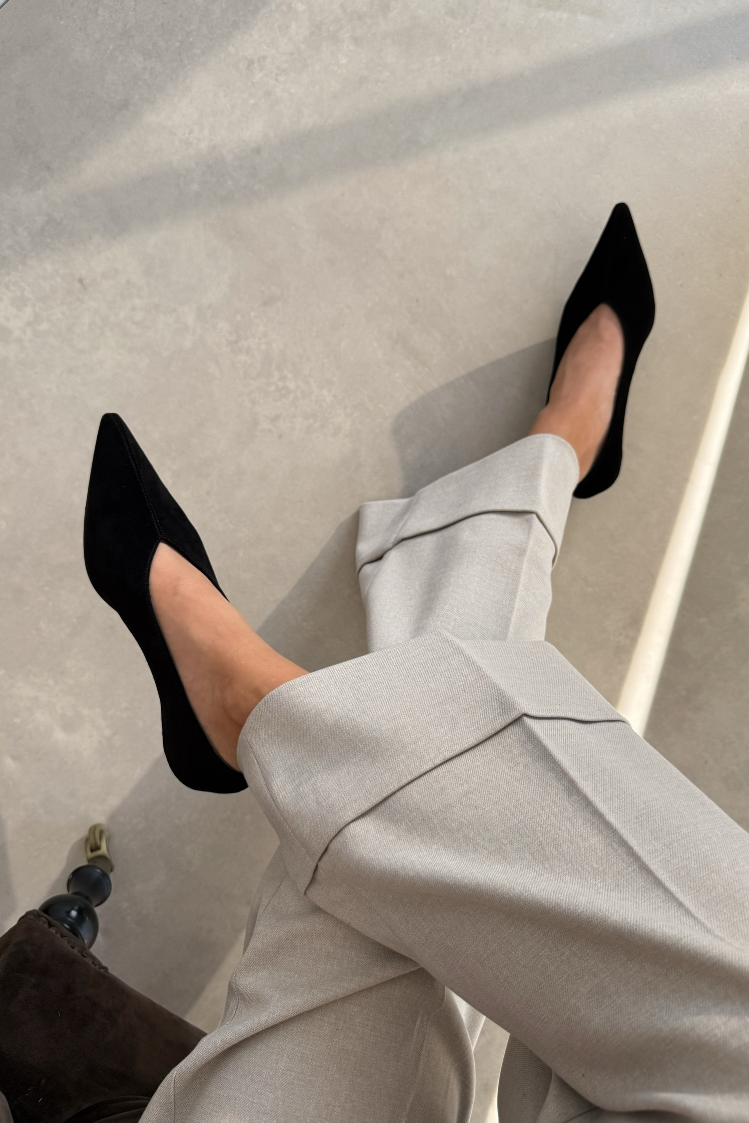 Nella Siyah Hakiki Deri Süet Stiletto