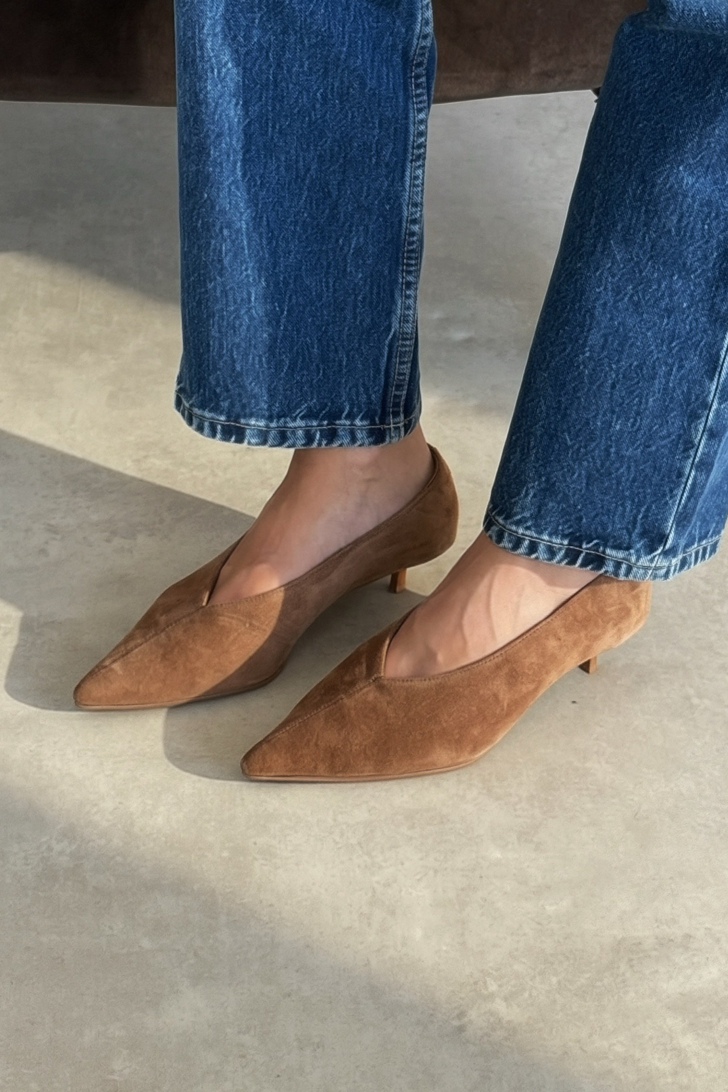 Nella Toprak Hakiki Deri Süet Stiletto