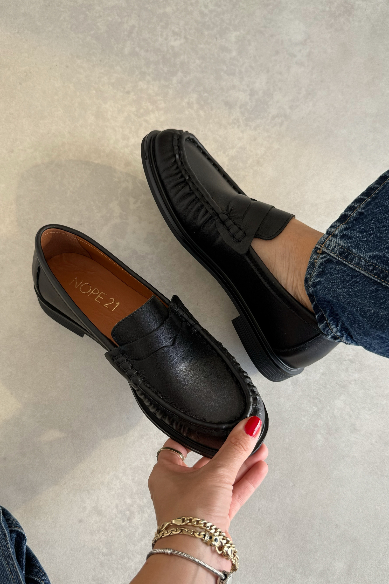 Saint Siyah Hakiki Deri Loafer
