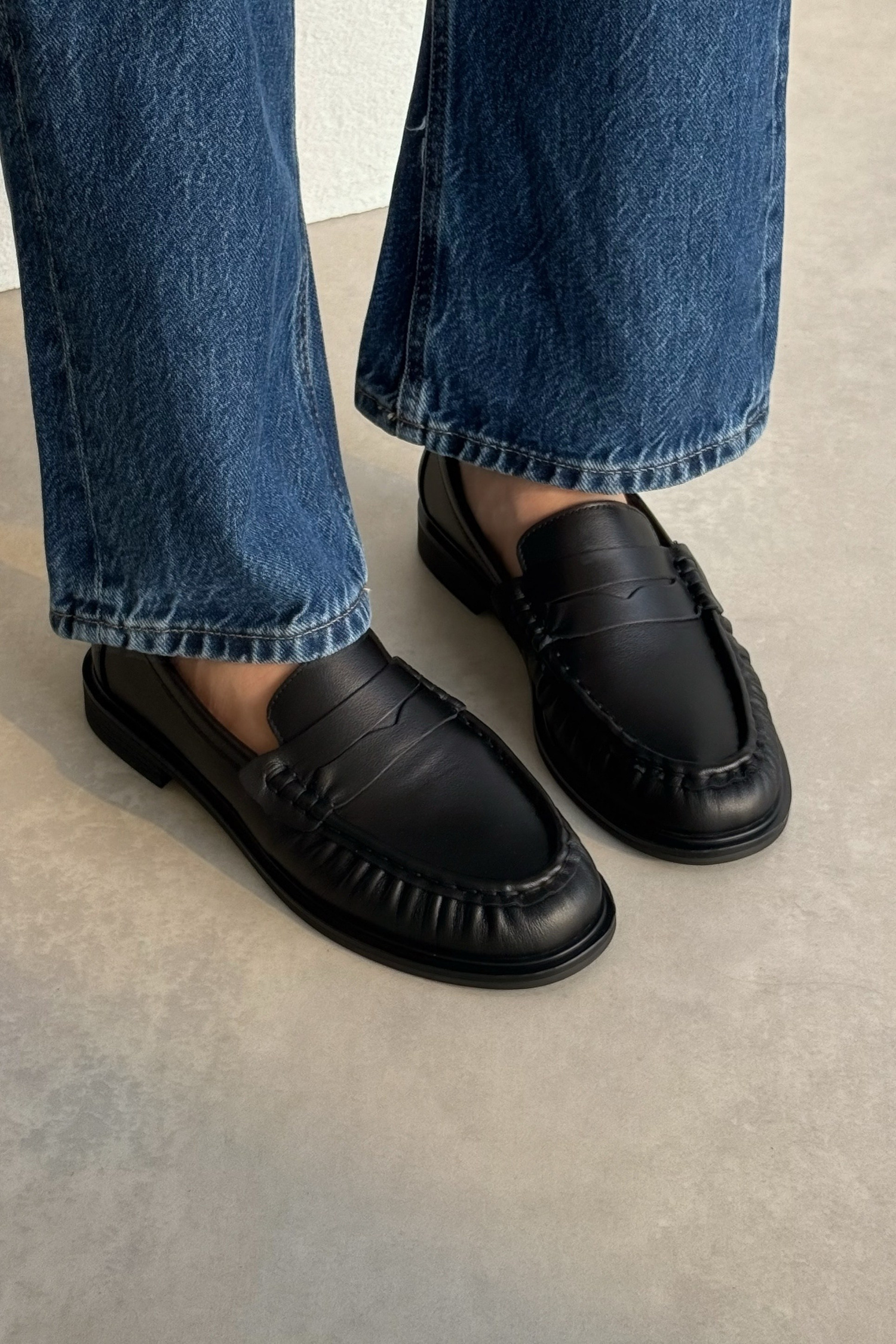 Saint Siyah Hakiki Deri Loafer