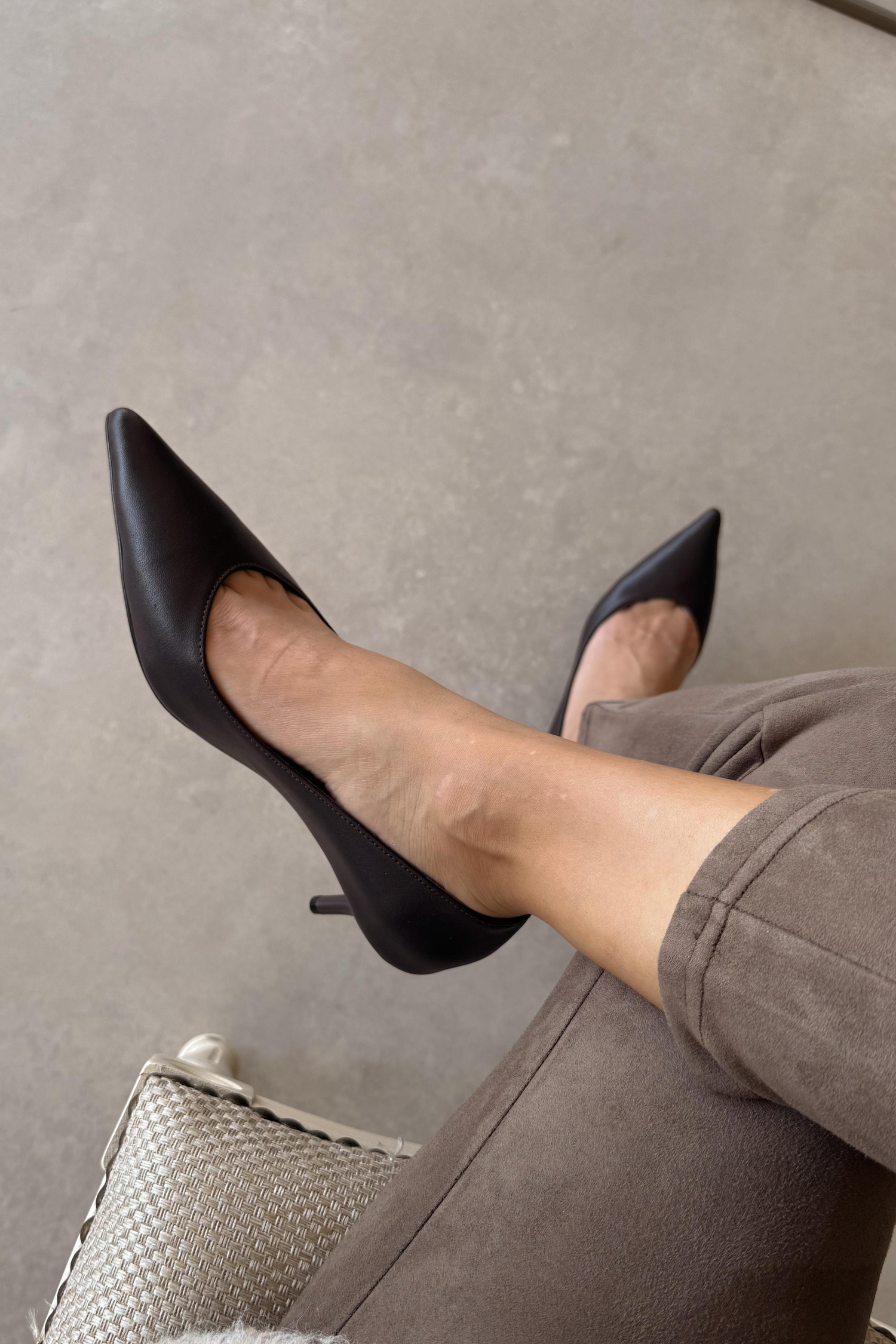 Sava Kahverengi Hakiki Deri Stiletto