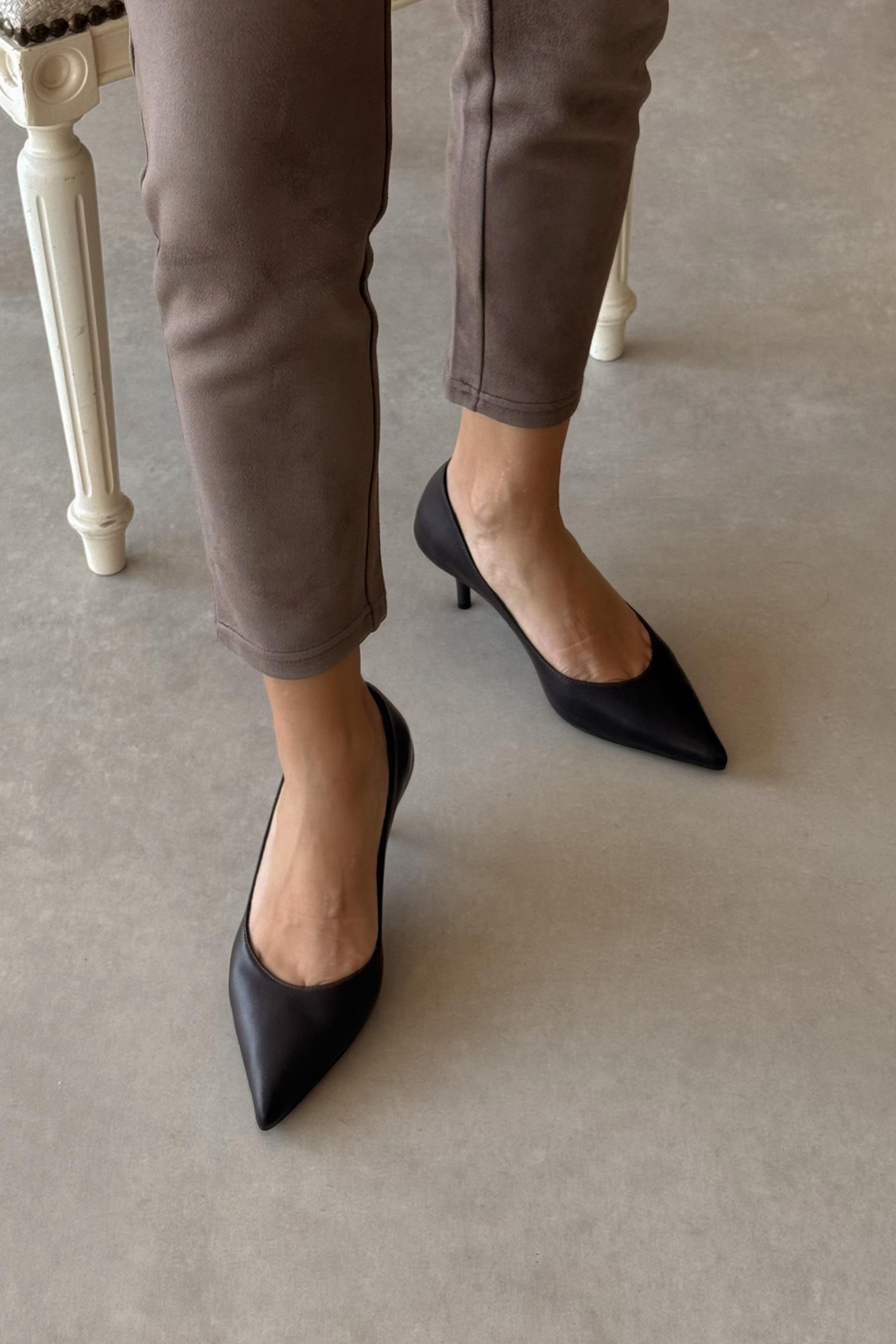 Sava Kahverengi Hakiki Deri Stiletto