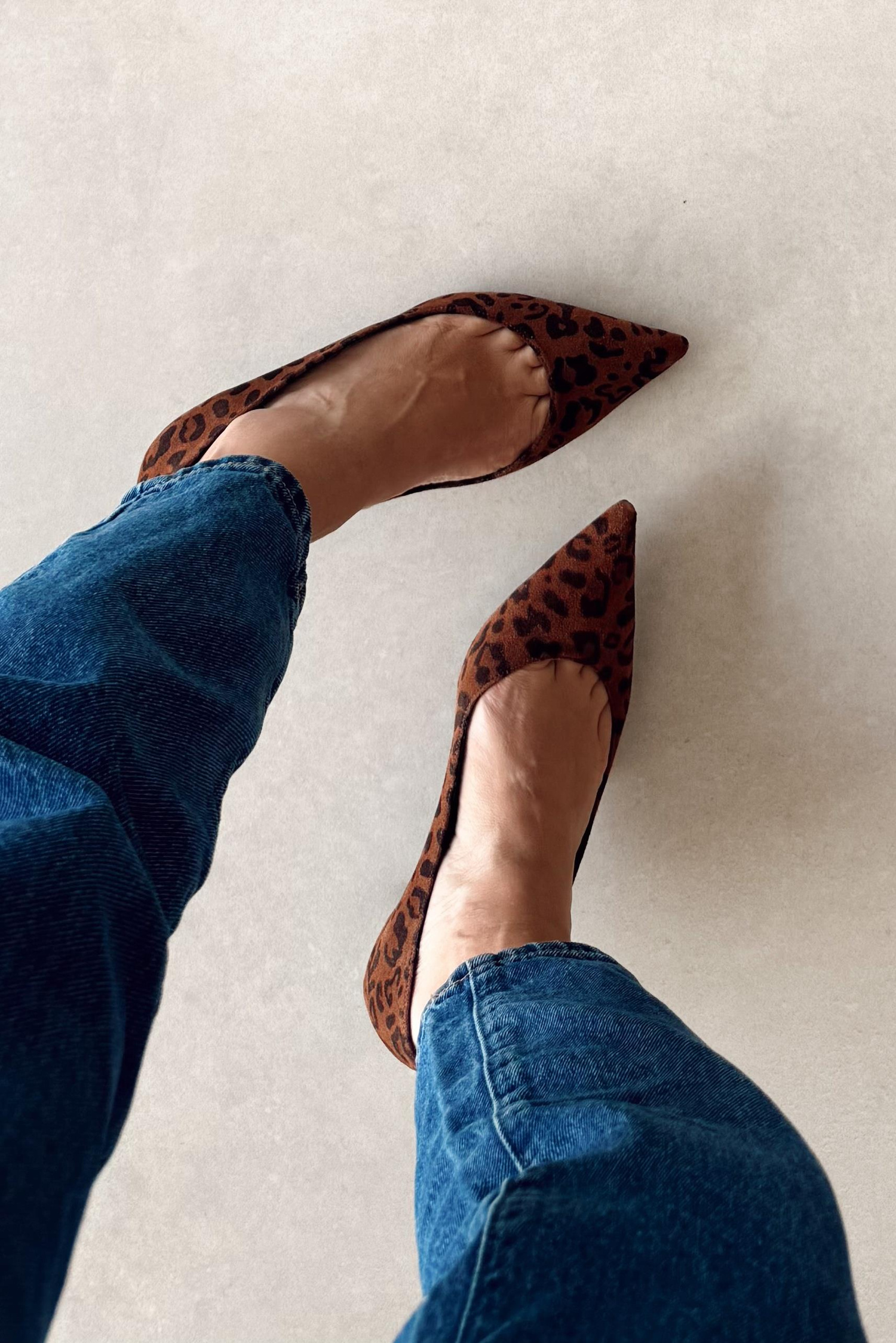 Sava Leopar Desen Hakiki Deri Stiletto
