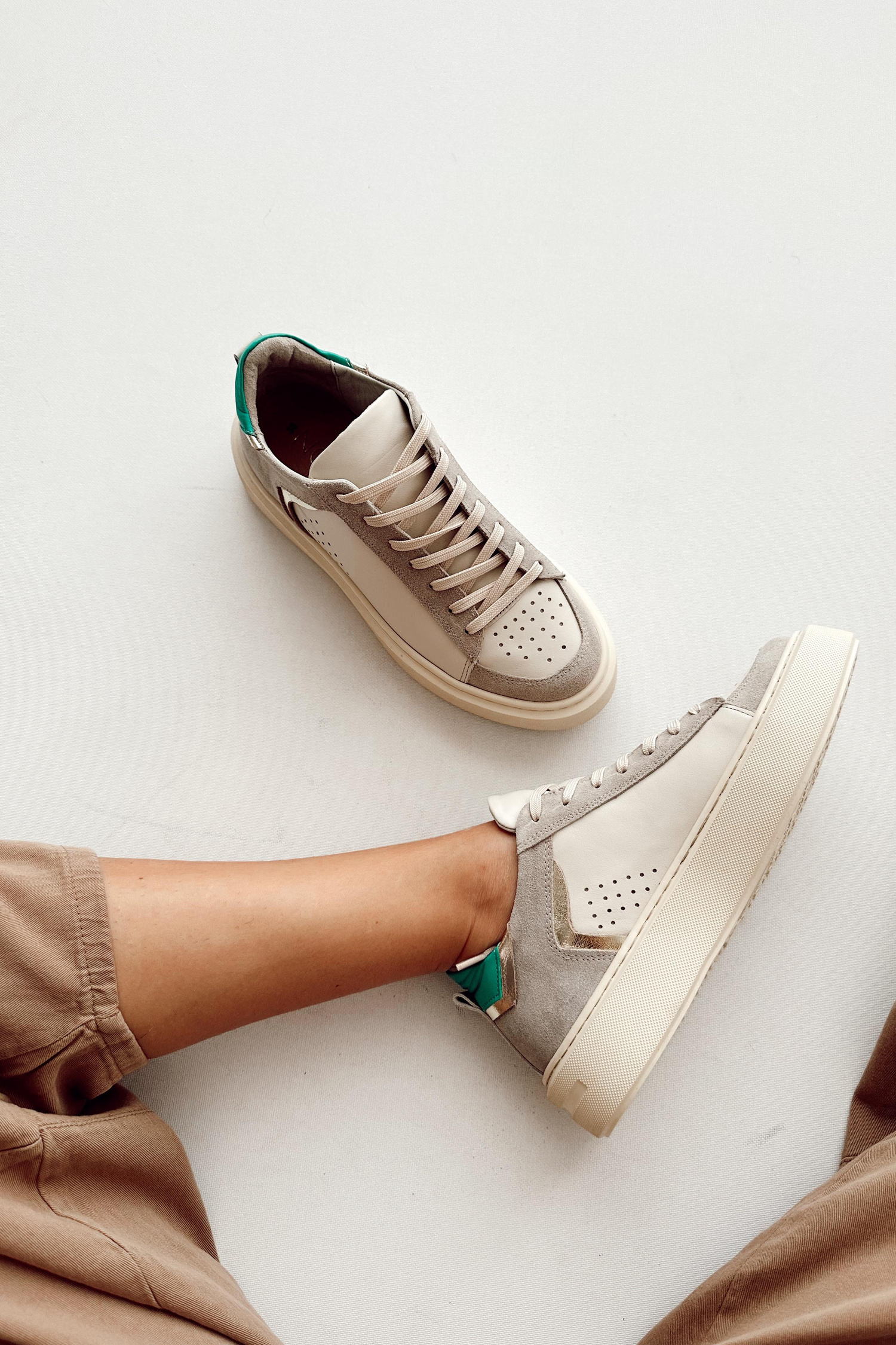 Secret Bej Hakiki Deri Sneakers