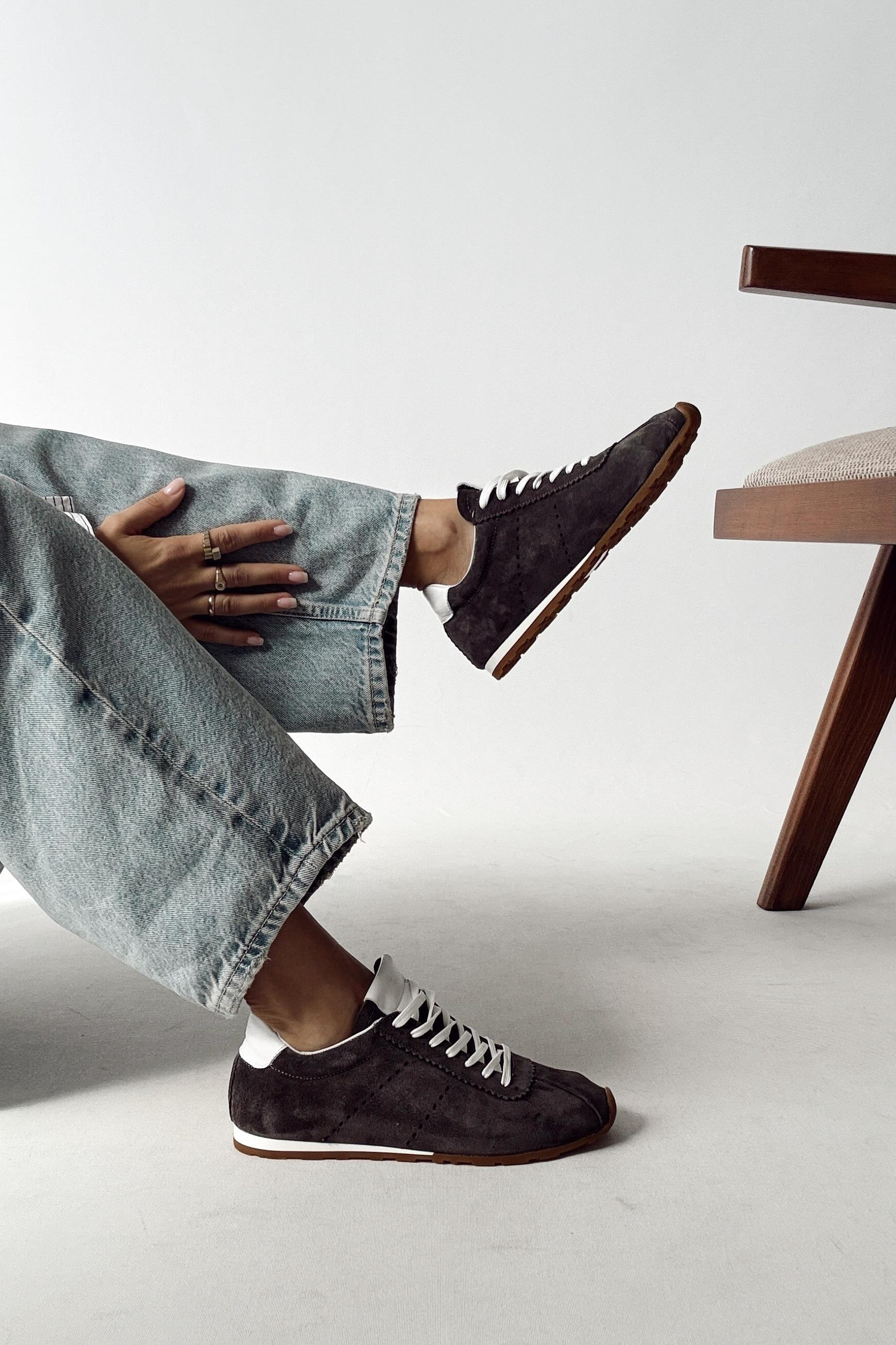 Sortie Antrasit Hakiki Deri Sneaker