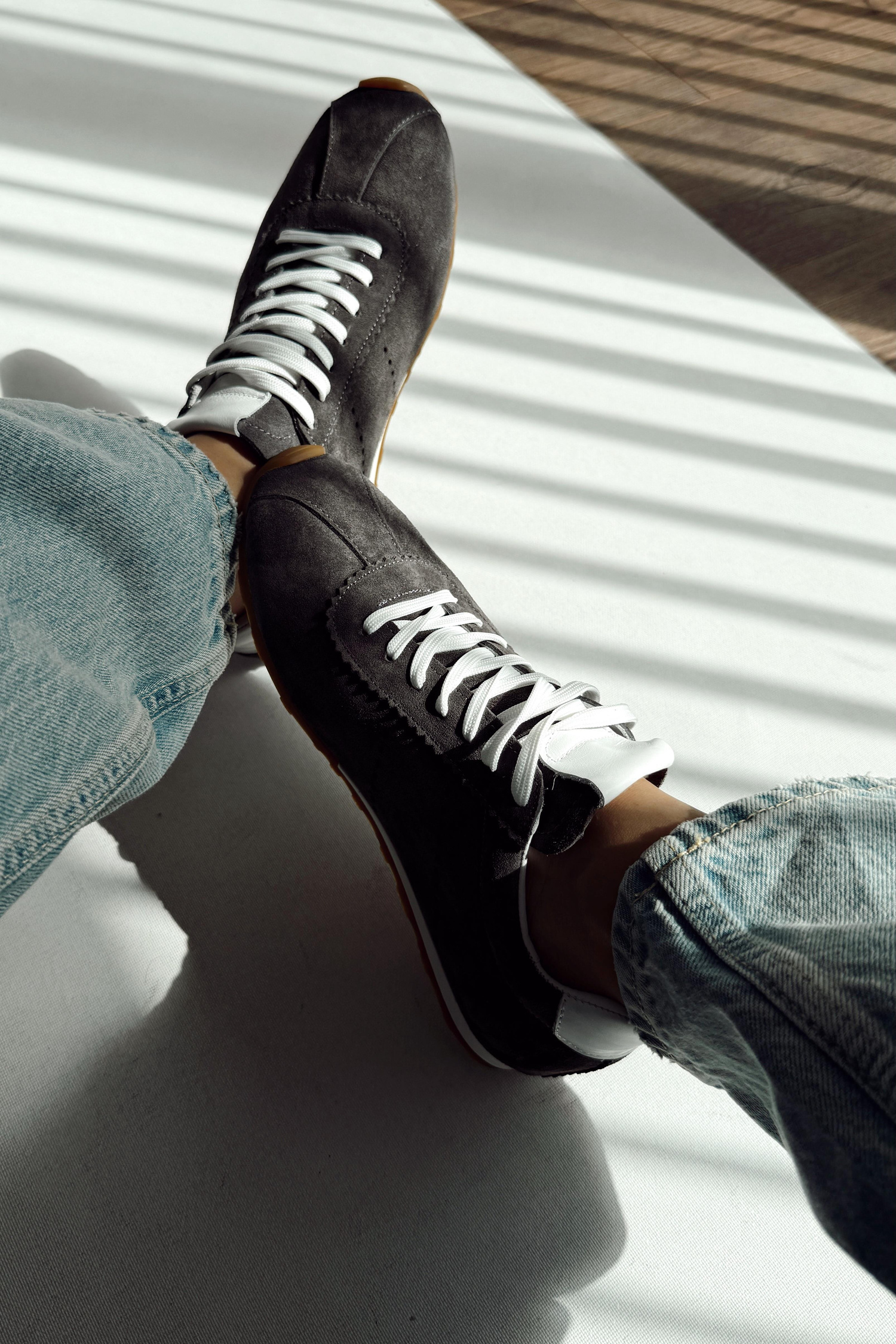 Sortie Antrasit Hakiki Deri Sneaker
